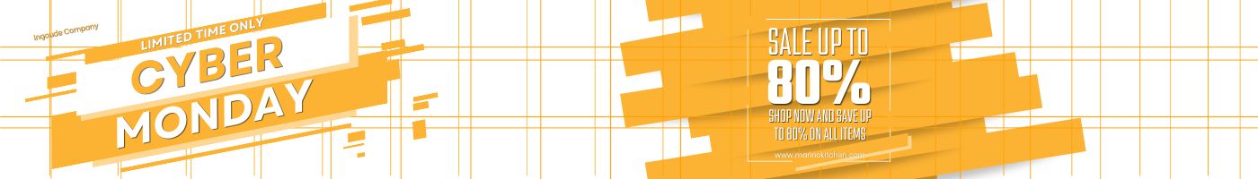 yellow and white modern illustrative cyber monday sale banner (1400 x 200 px)