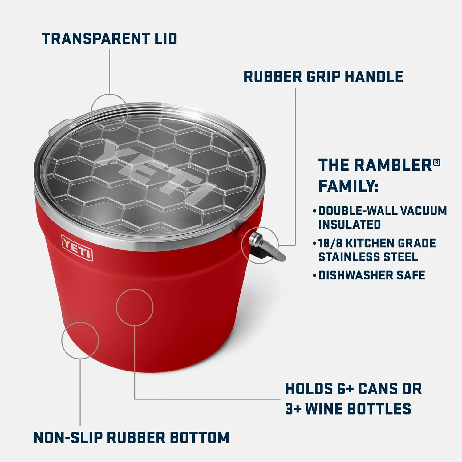 yeti rambler beverage bucket red 2