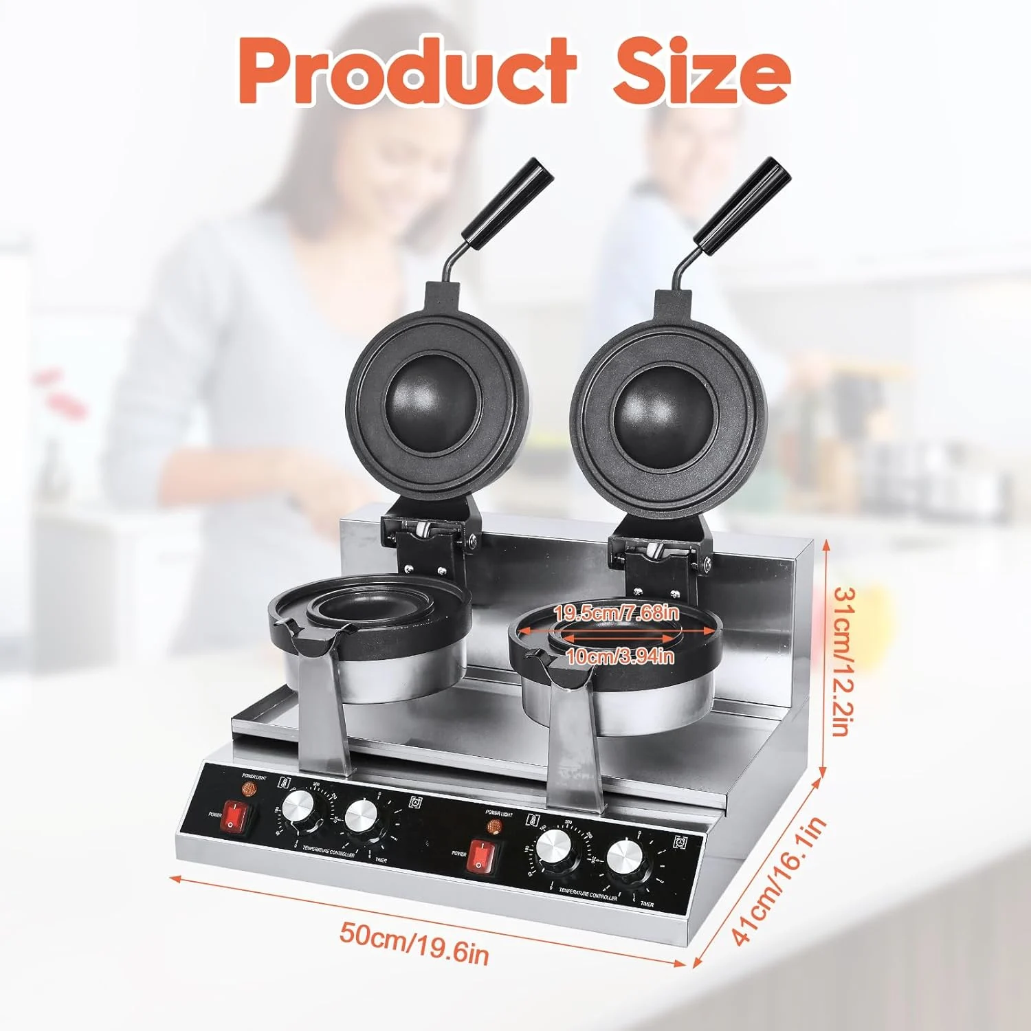 zytshop commercial double waffle cone maker 2