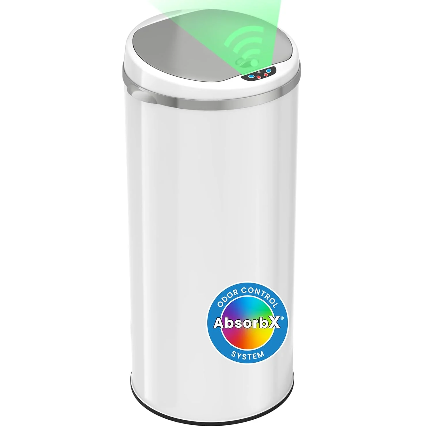 automatic trash can white 1