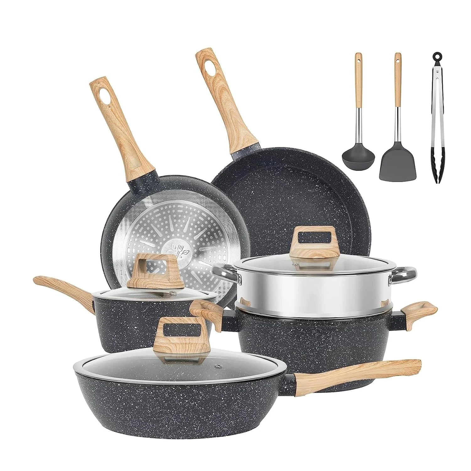 black pots pans set 1