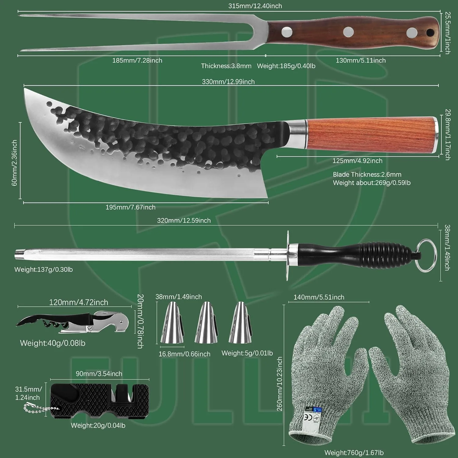butcher carving knife set 2