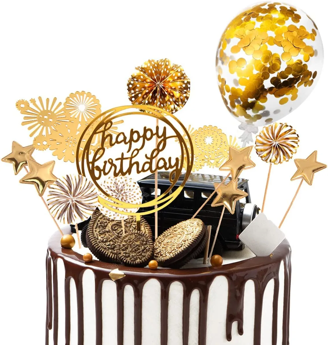 cake toppers gold birthday 1