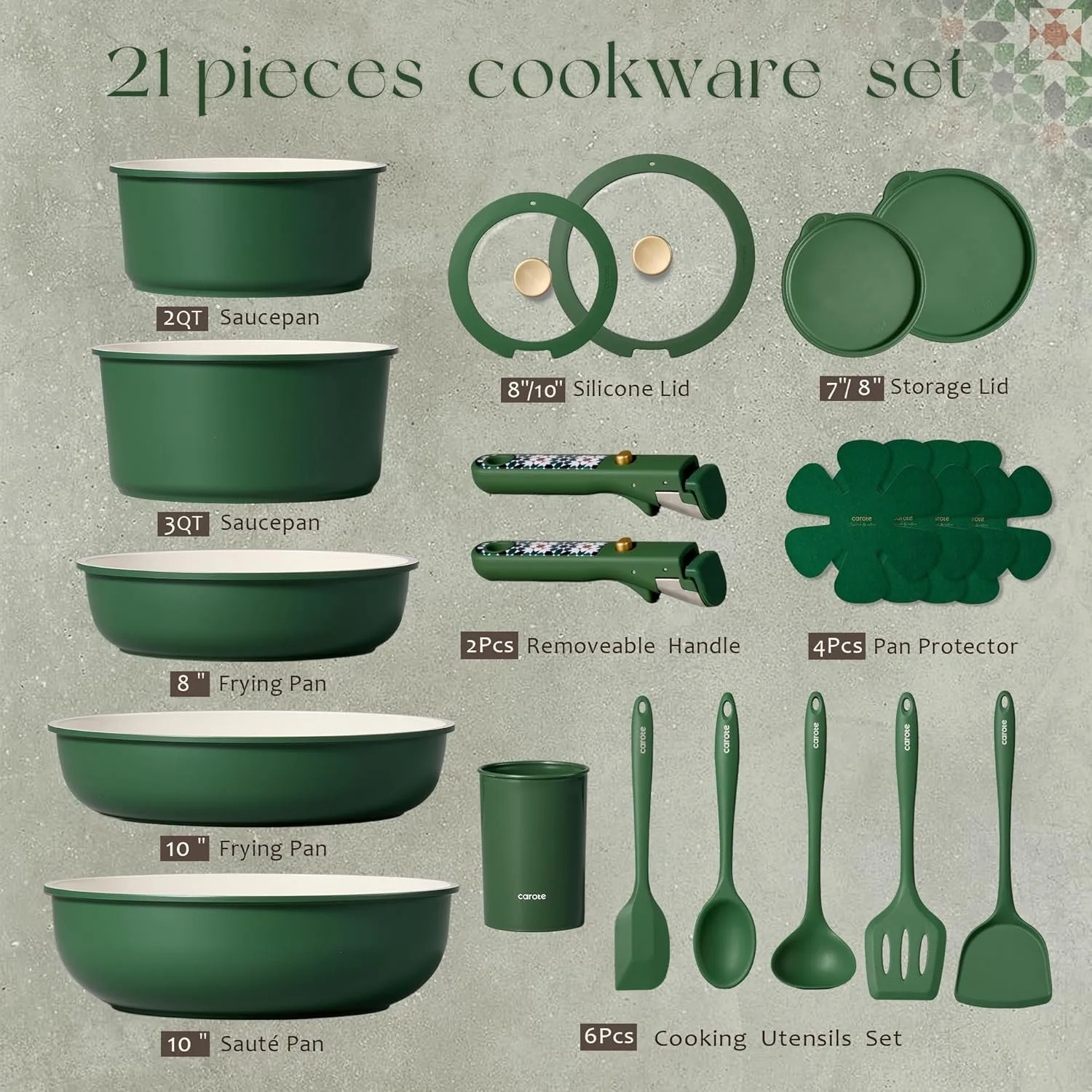 carote nonstick cookware set 2