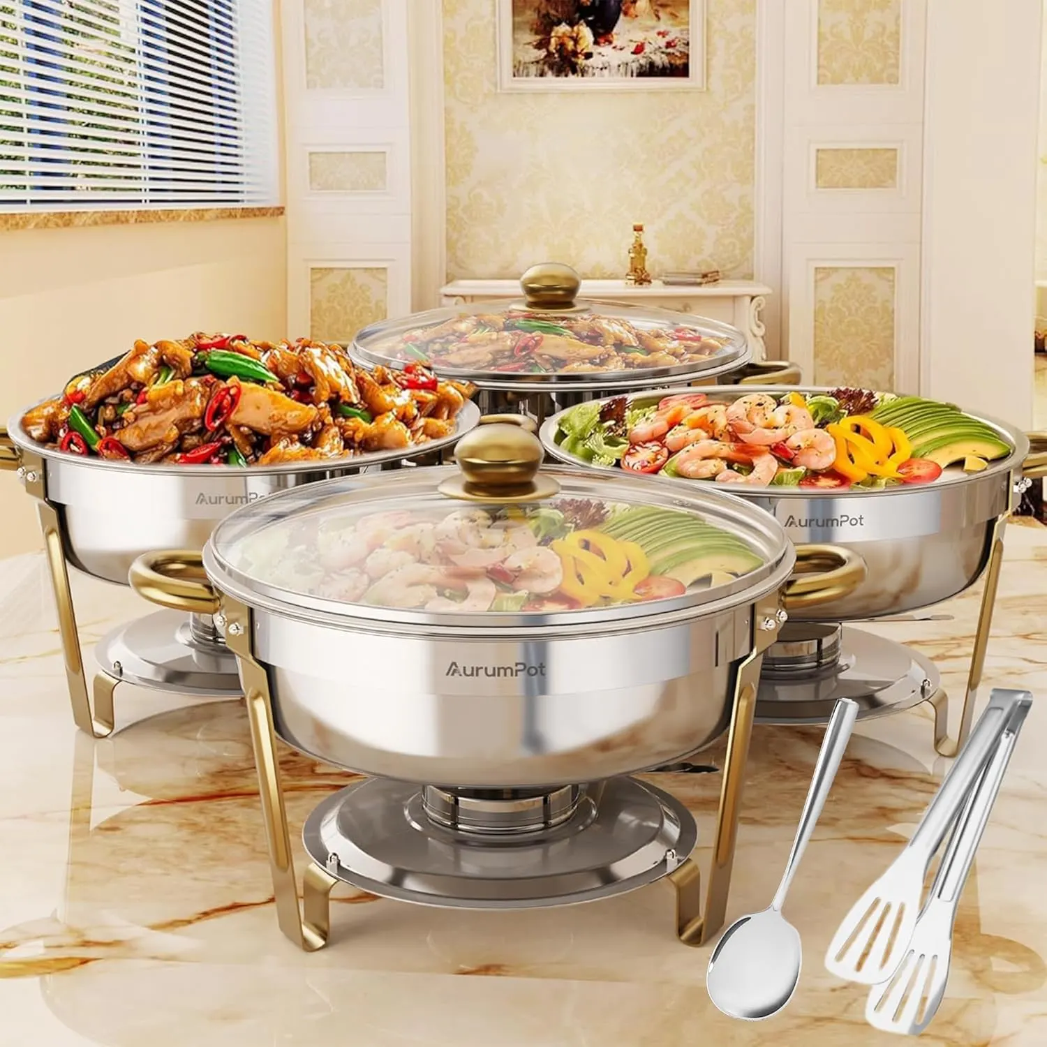 chafing dishes buffet food 1