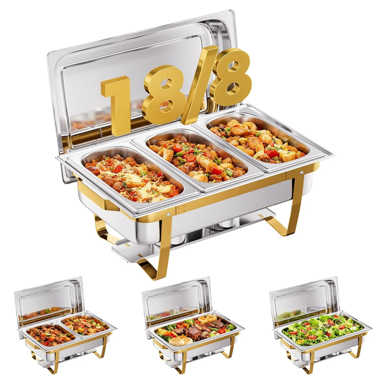 chafing dishes gold set 1