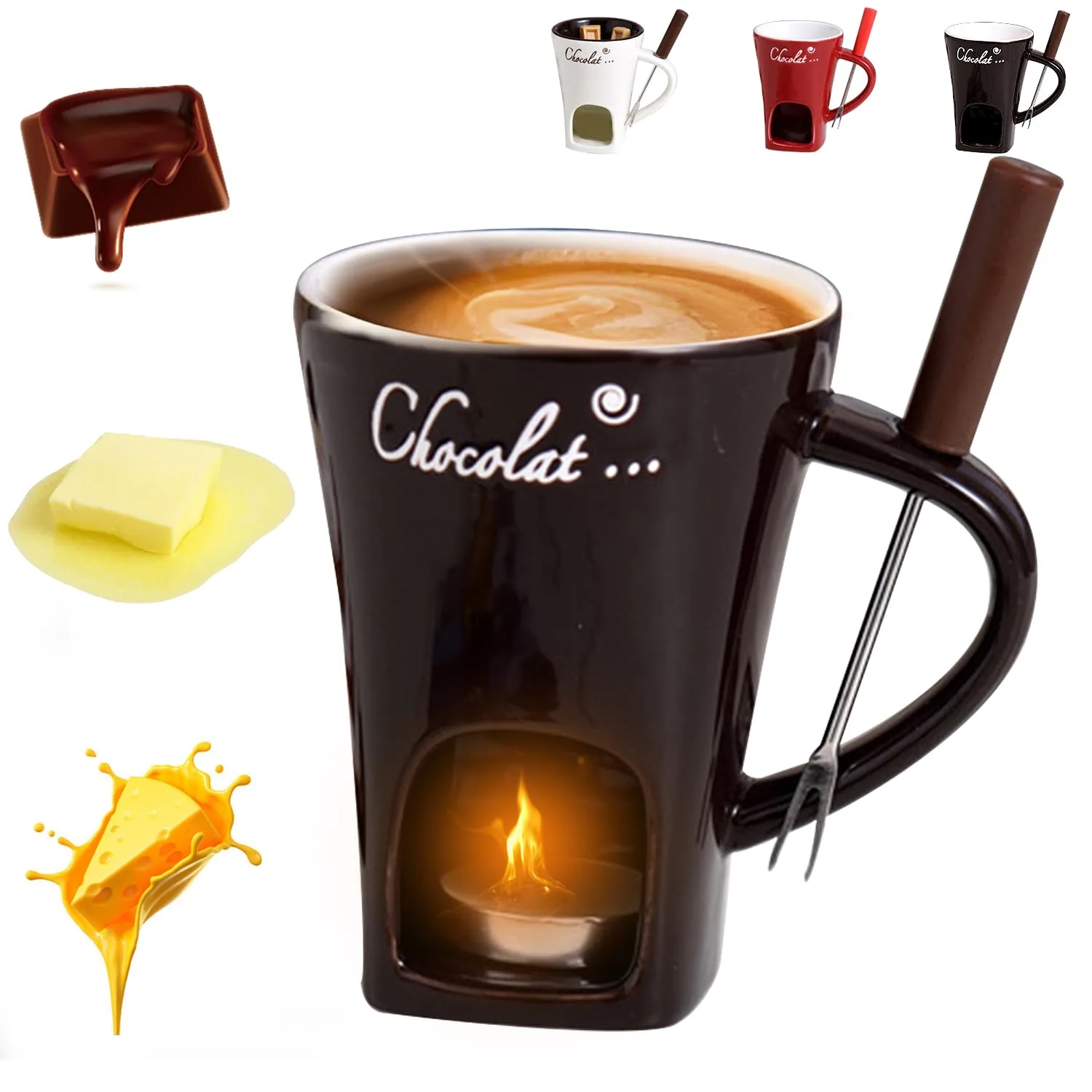 chocolate fondue mug fork 1