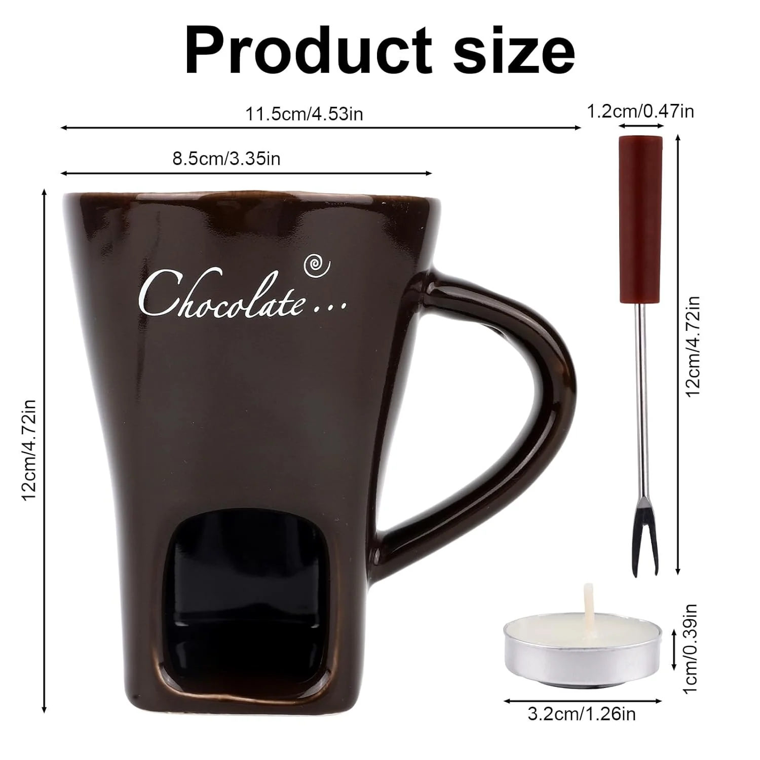 chocolate fondue mug set 2