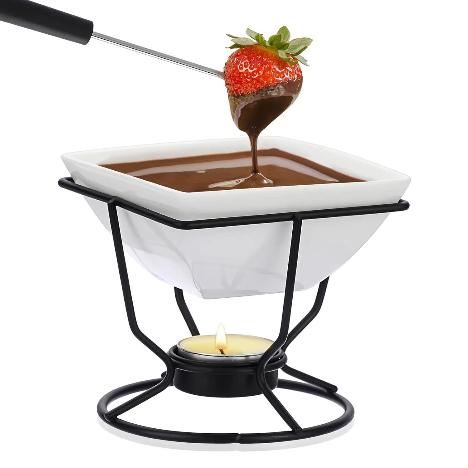 chocolate fondue pot ceramic 1