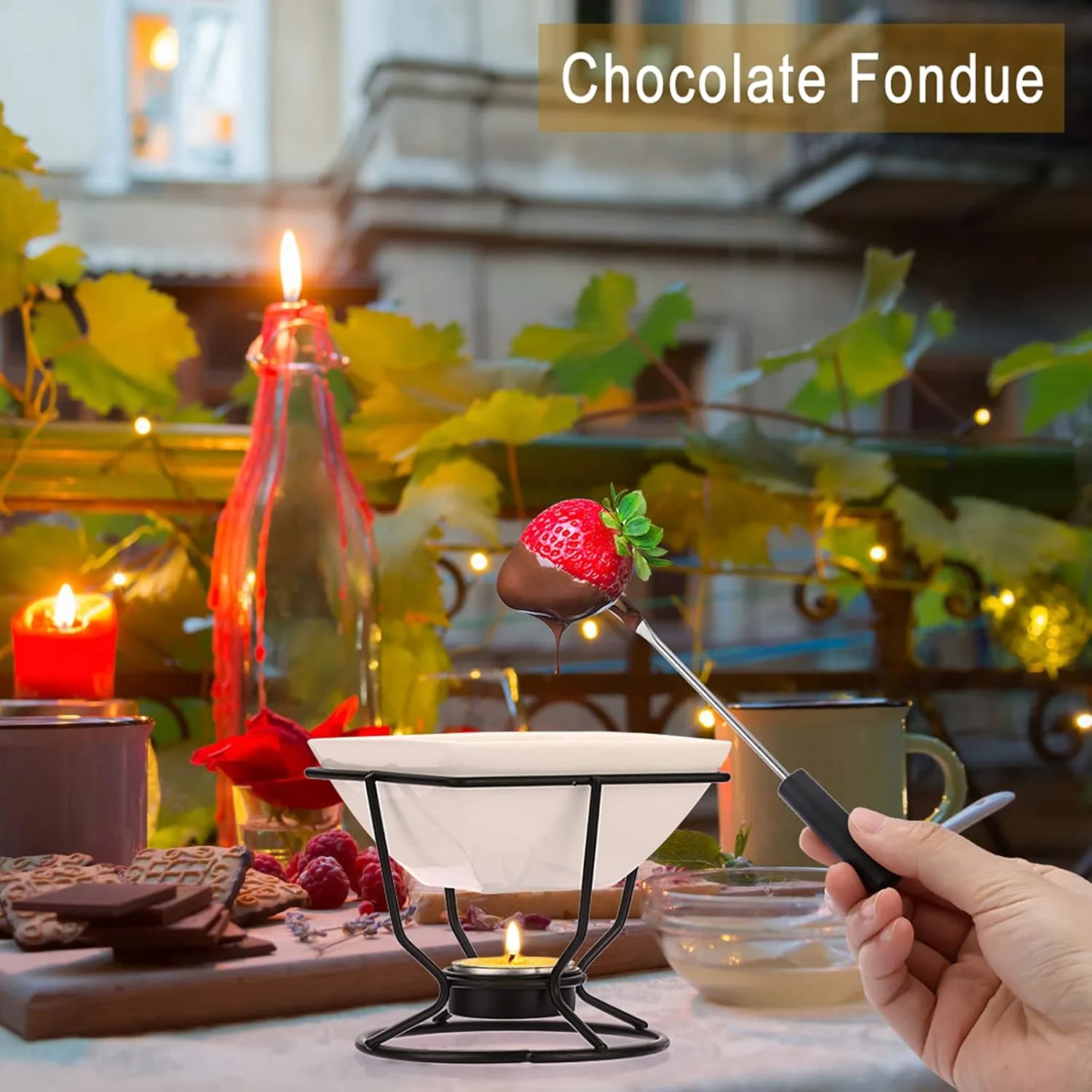 chocolate fondue pot ceramic 2