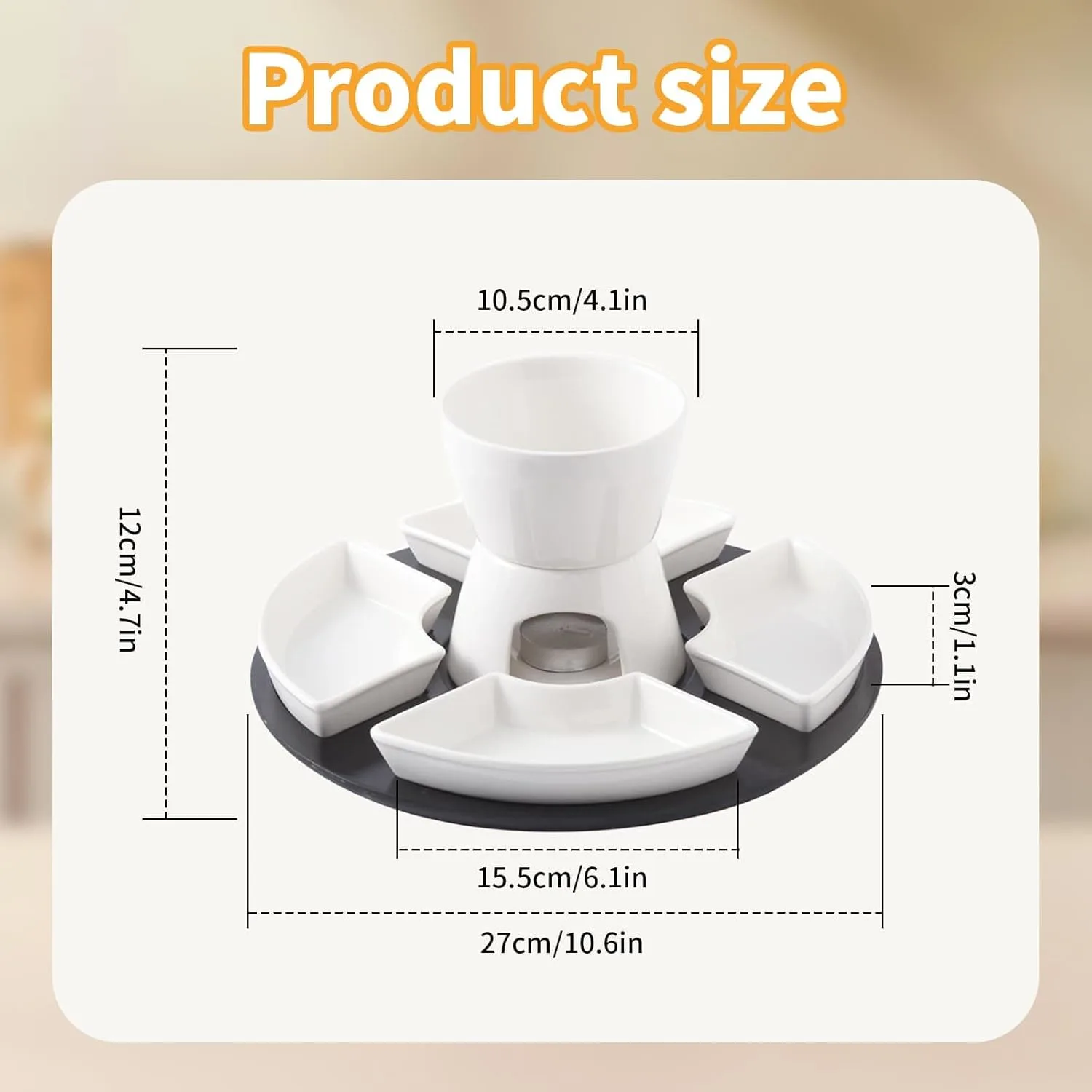 chocolate fondue set ceramic 2