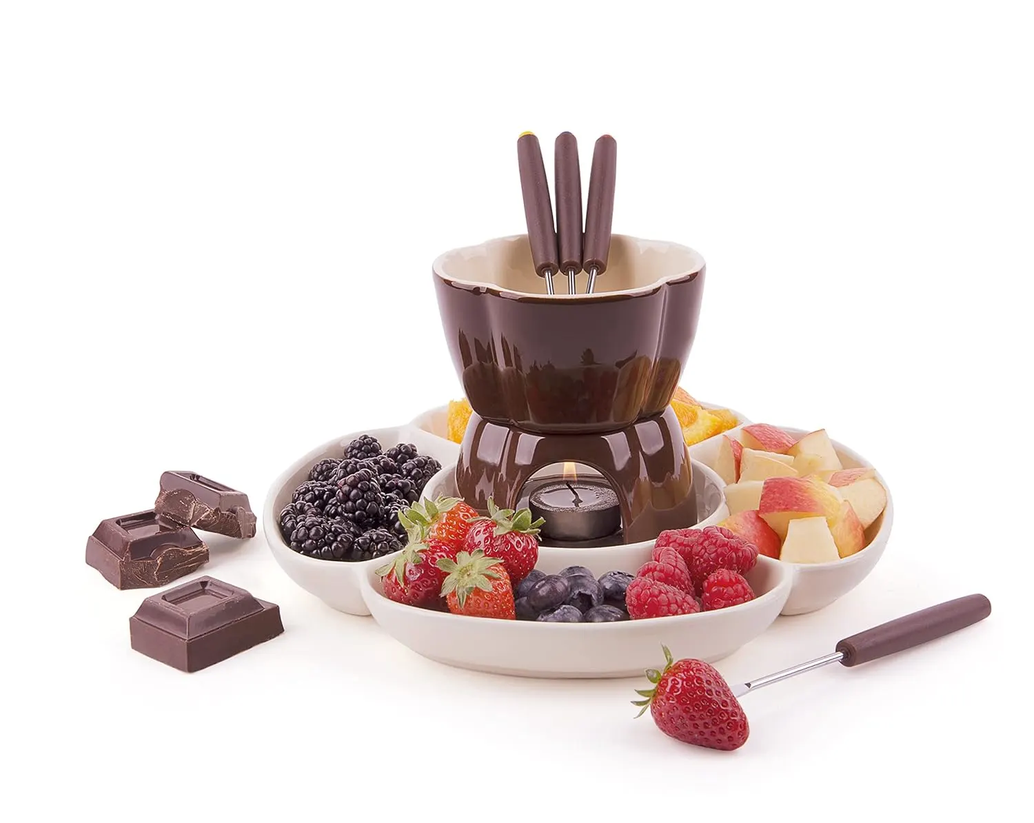 chocolate fondue set cream 1