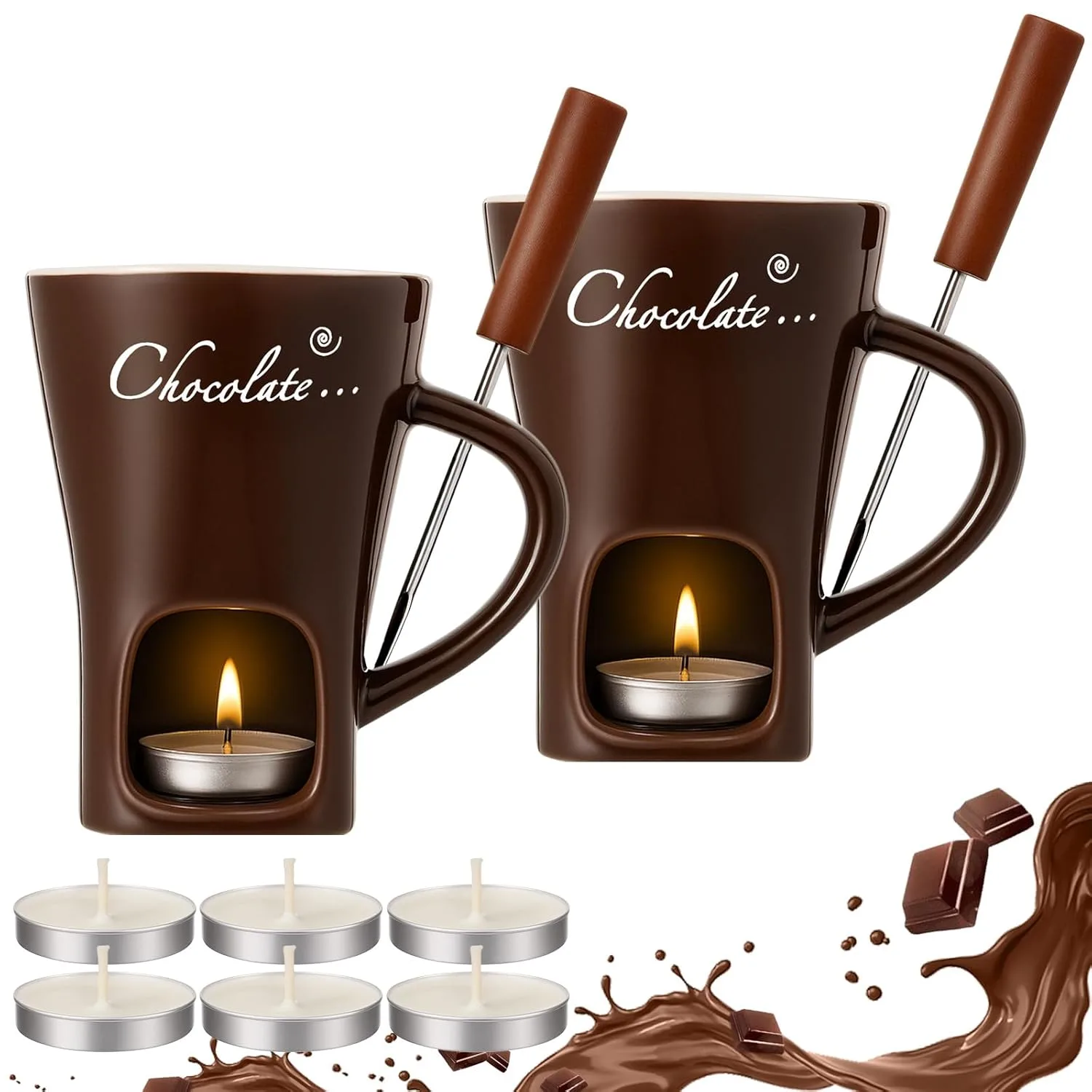 chocolate fondue set mugs 1