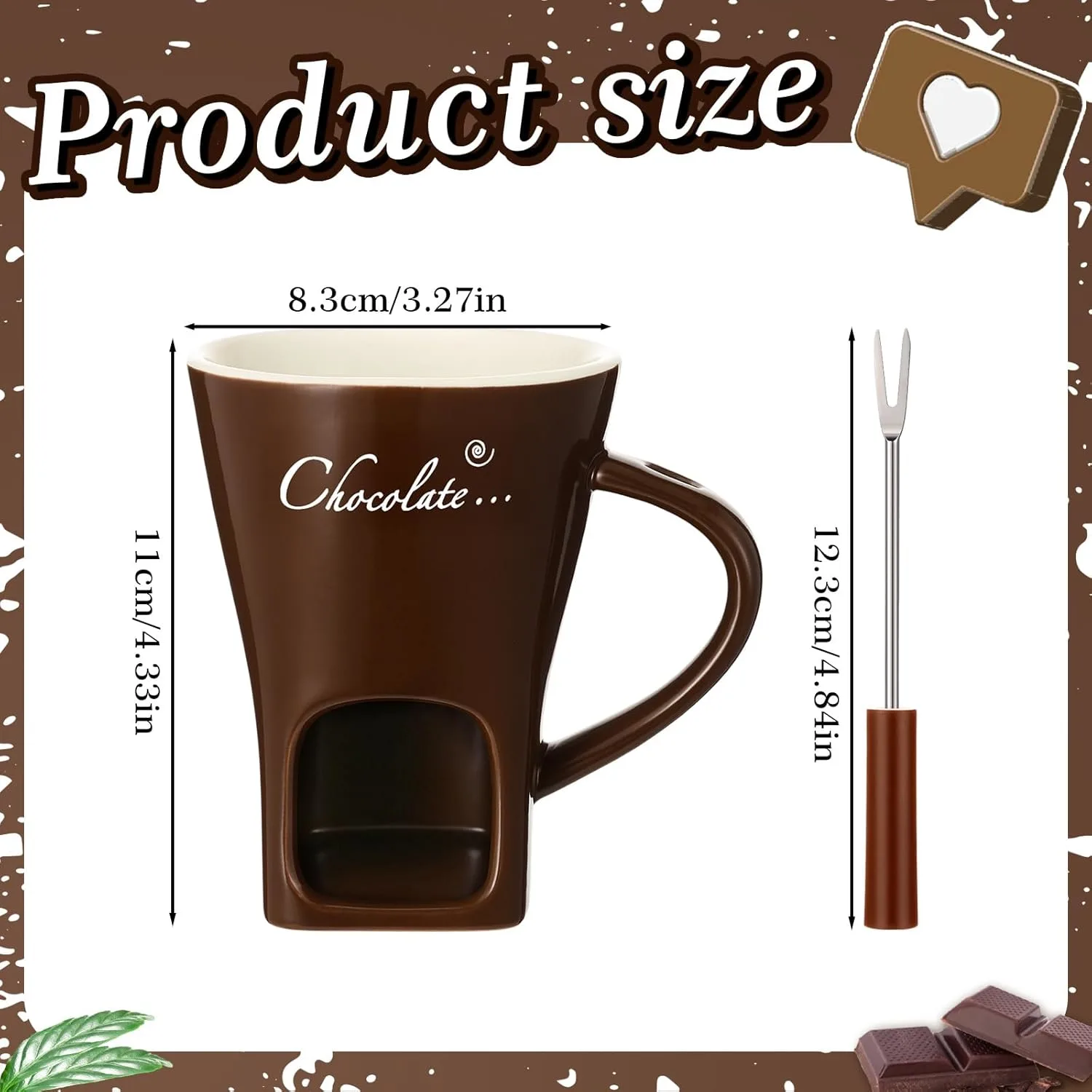 chocolate fondue set mugs 2