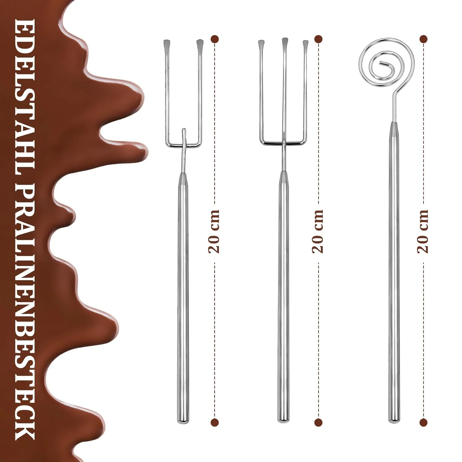 chocolate fork set stainless 2
