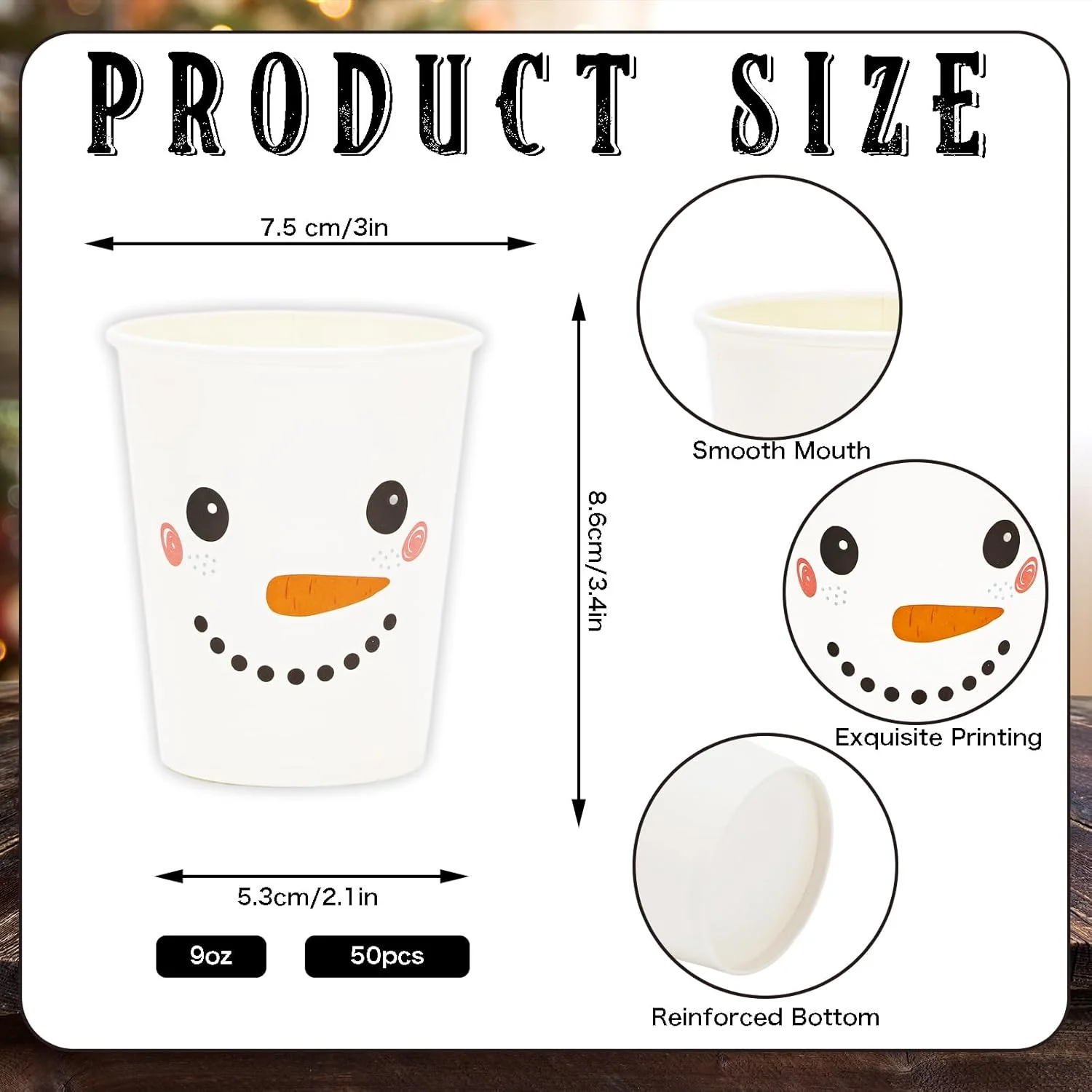 christmas paper cups snowman 2