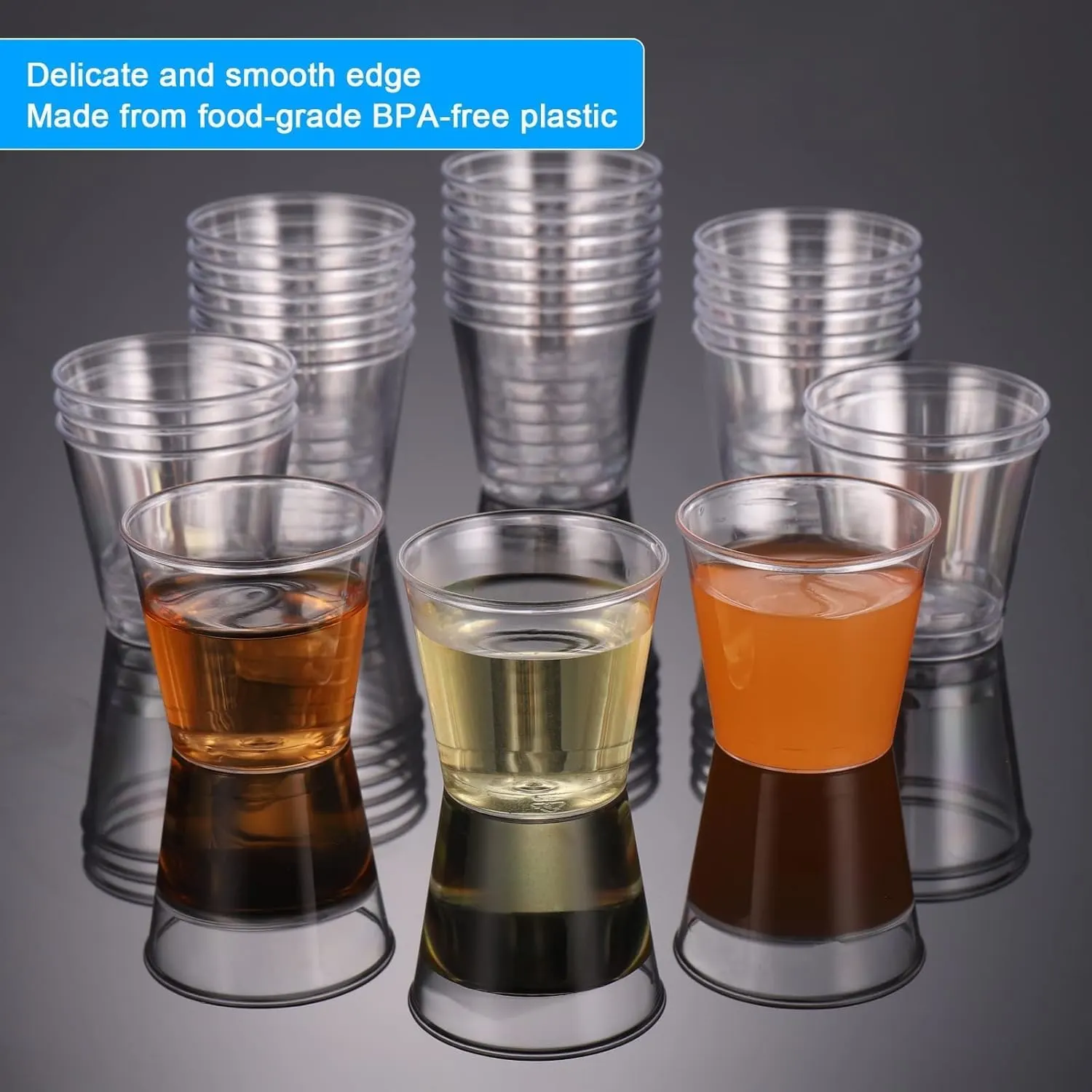 clear plastic shot glasses 2