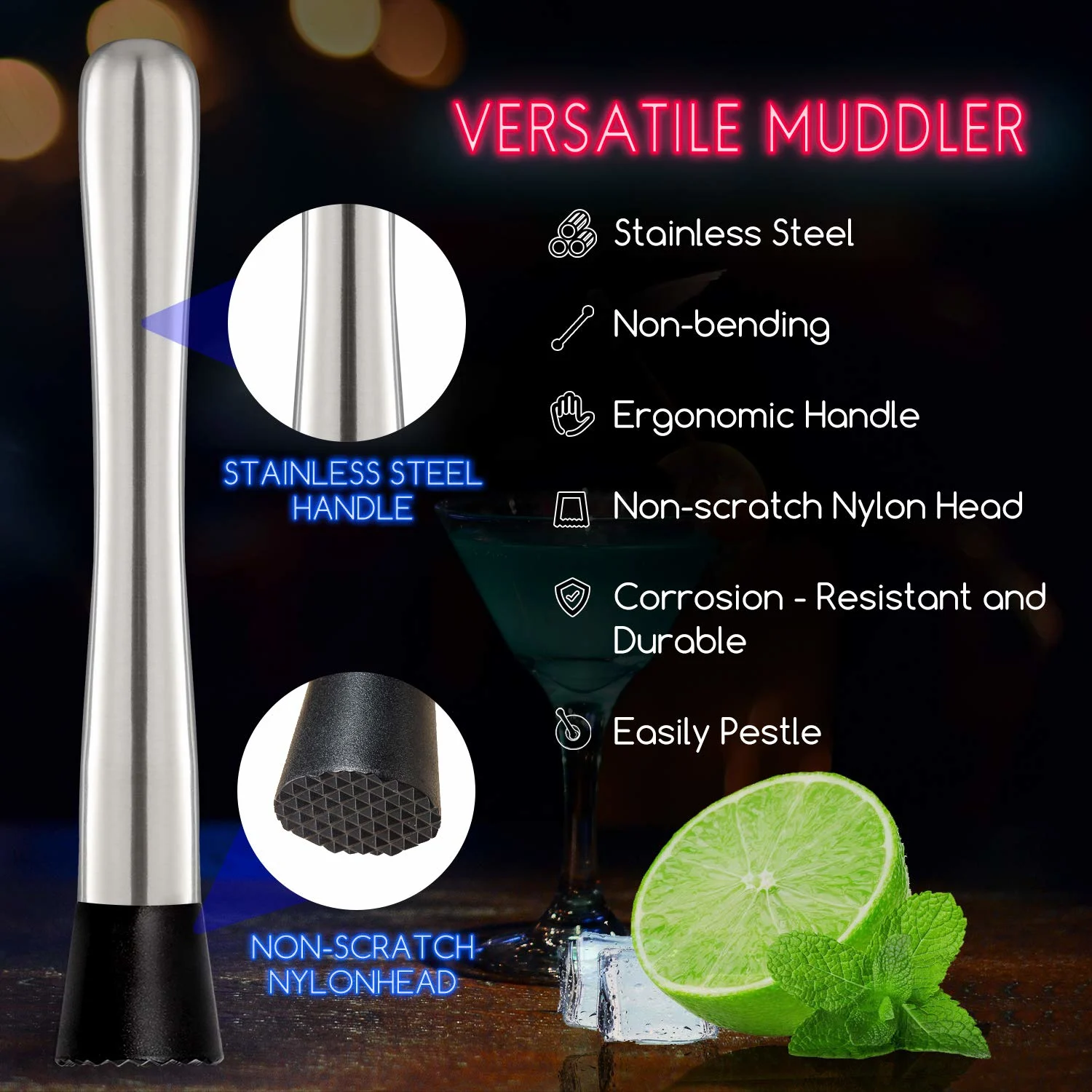 cocktail muddler set 2