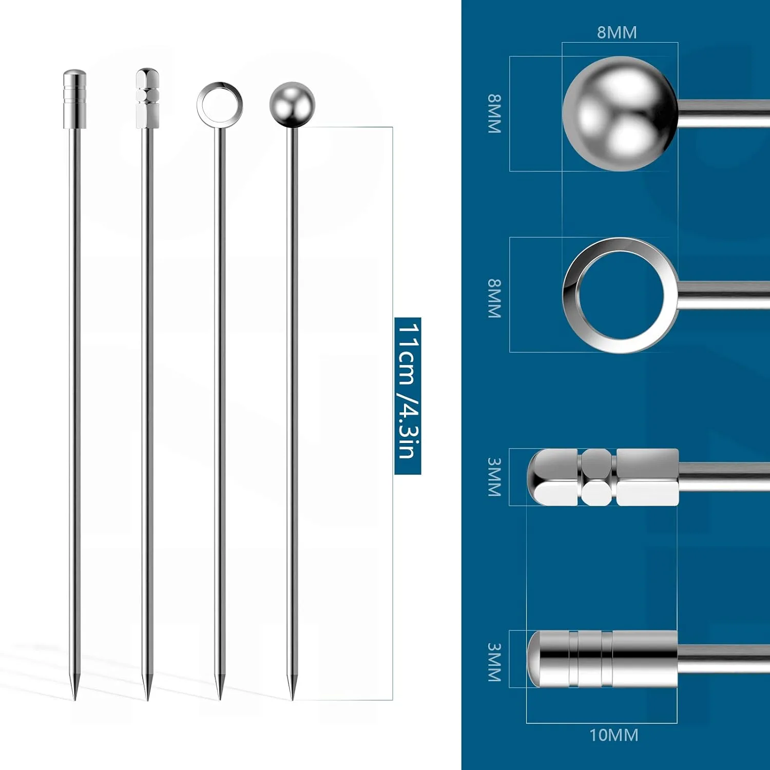 cocktail picks stainless steel 2