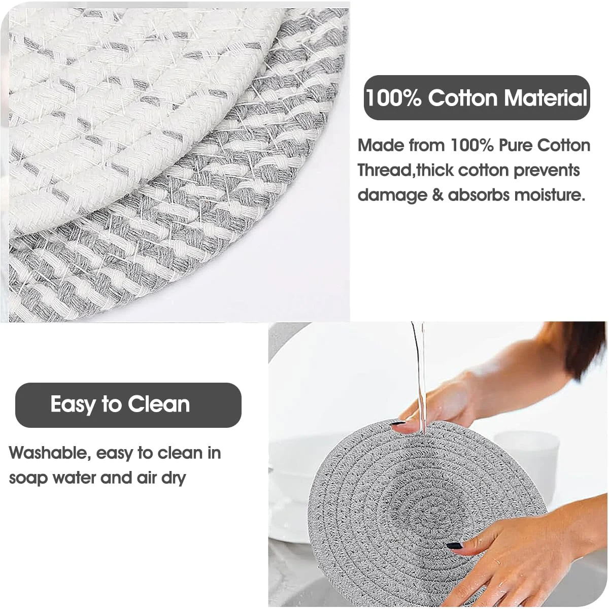cotton trivet mats pack 2