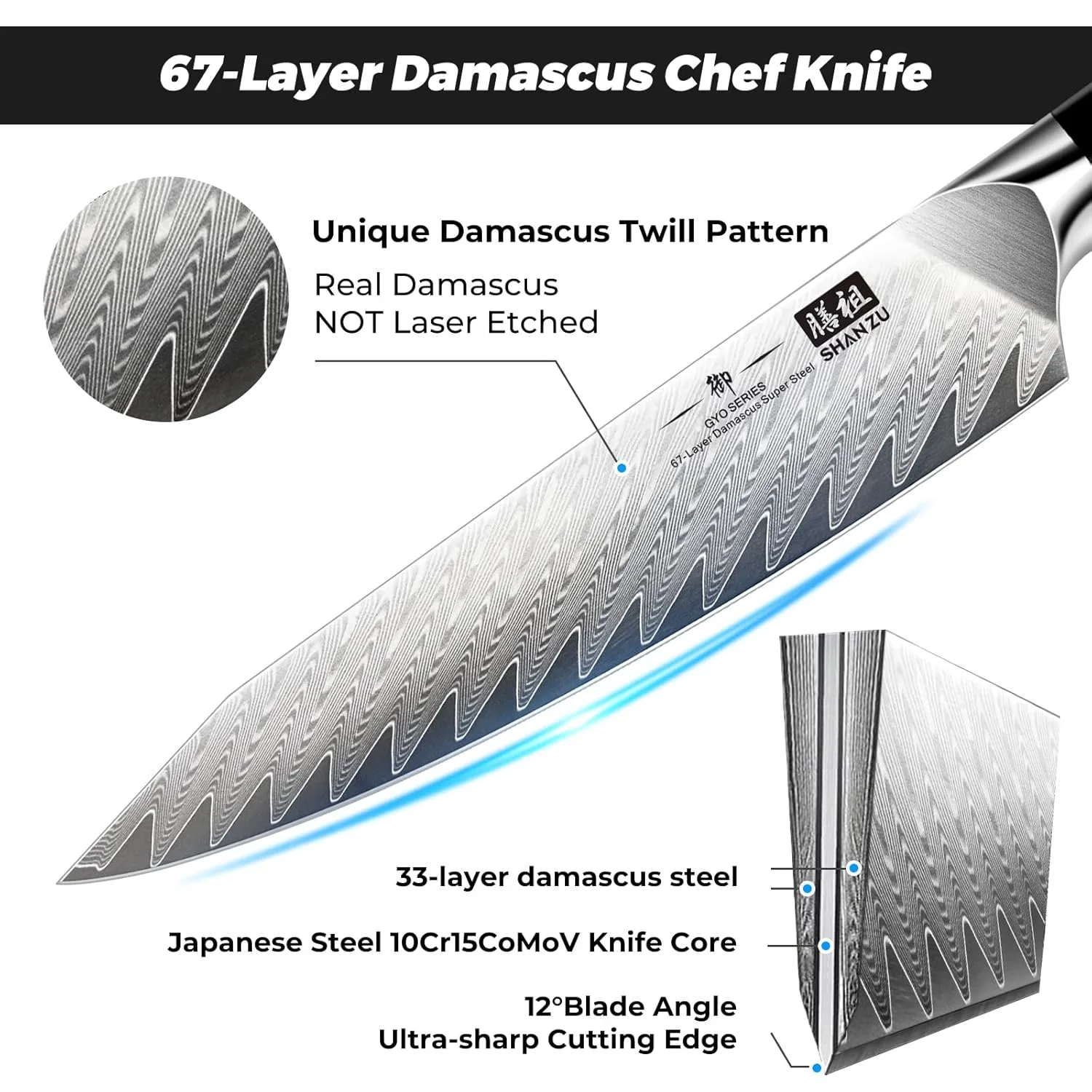 damascus chef knife 6inch 2
