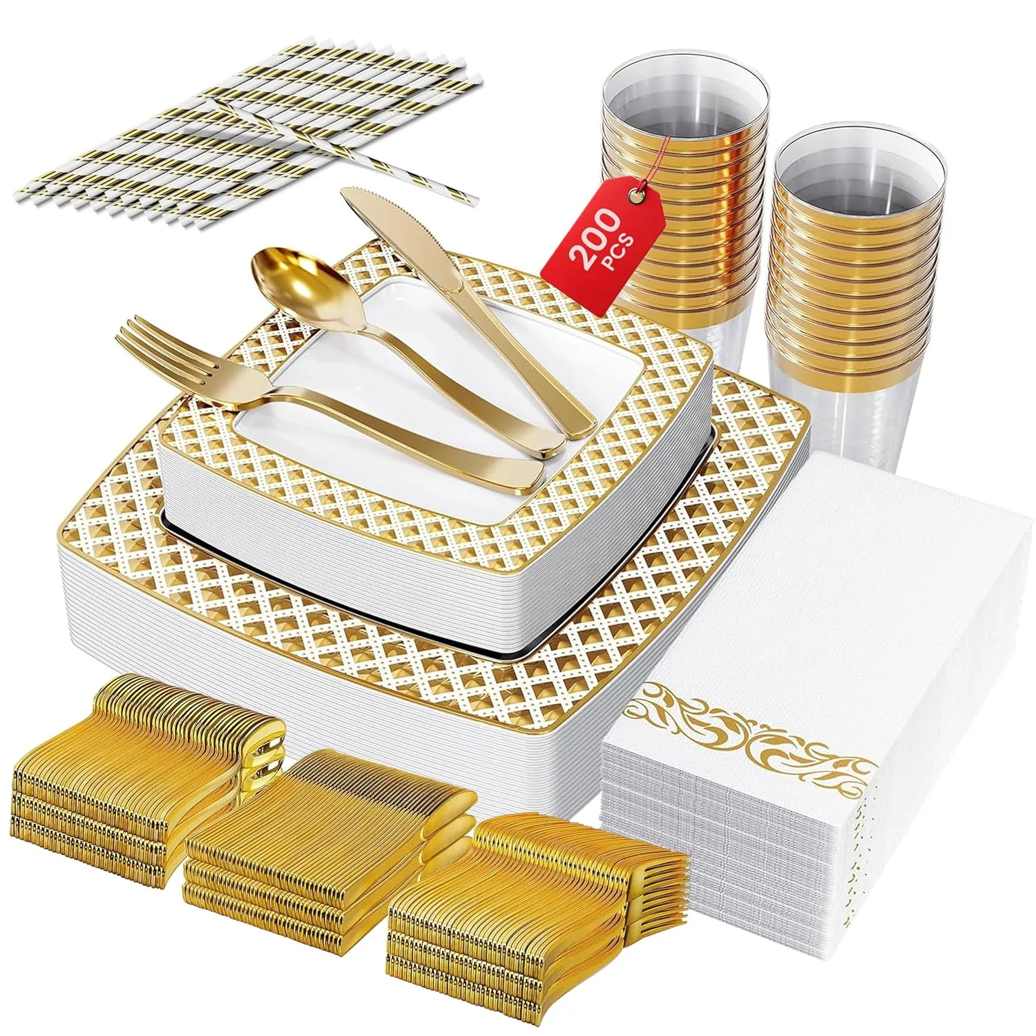disposable dinnerware gold plates 1