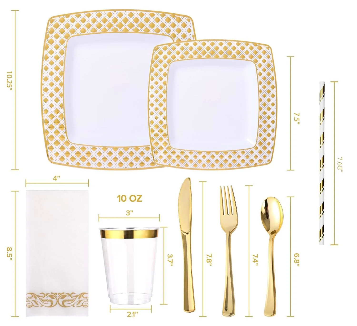 disposable dinnerware gold plates 2