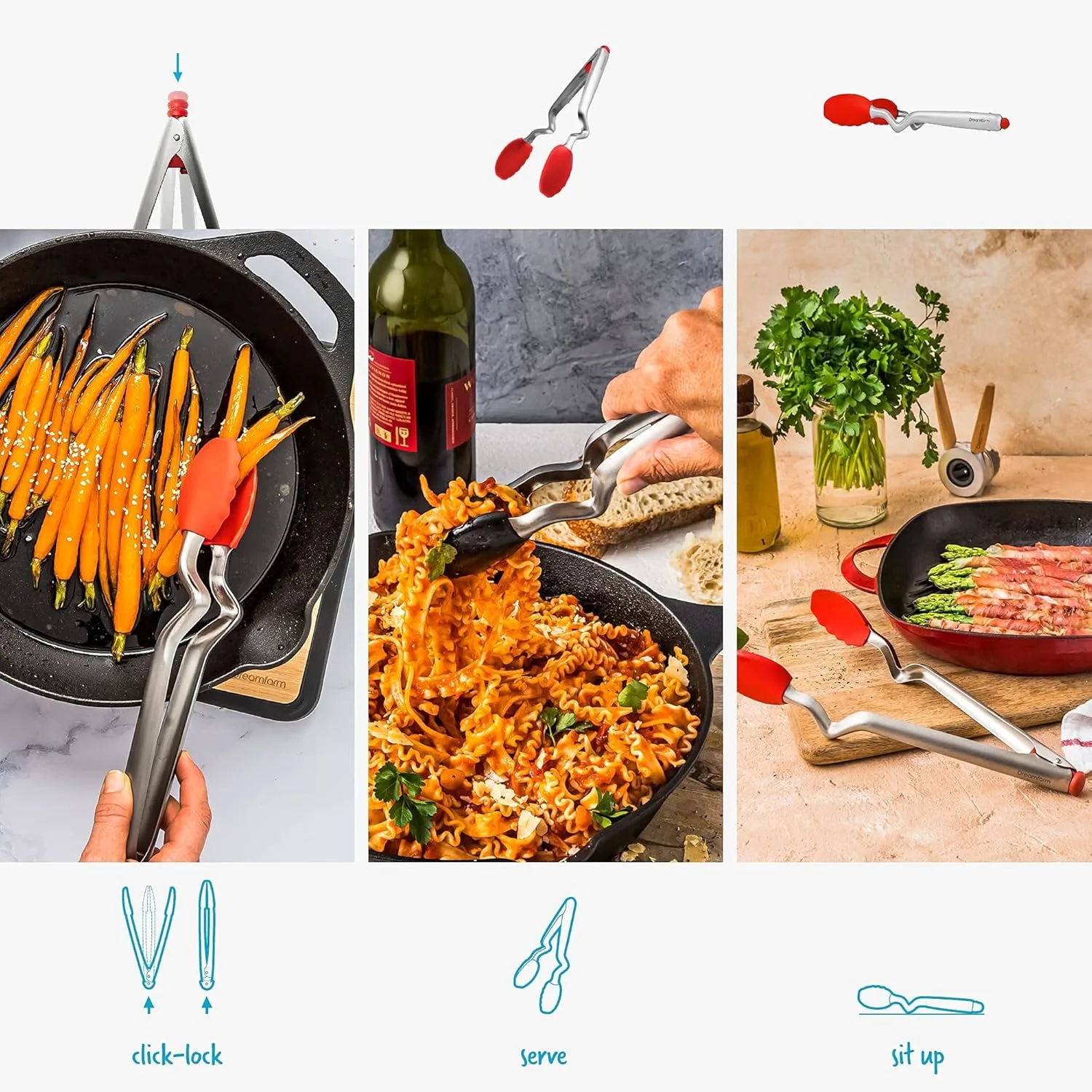 dreamfarm clongs kitchen tongs 2