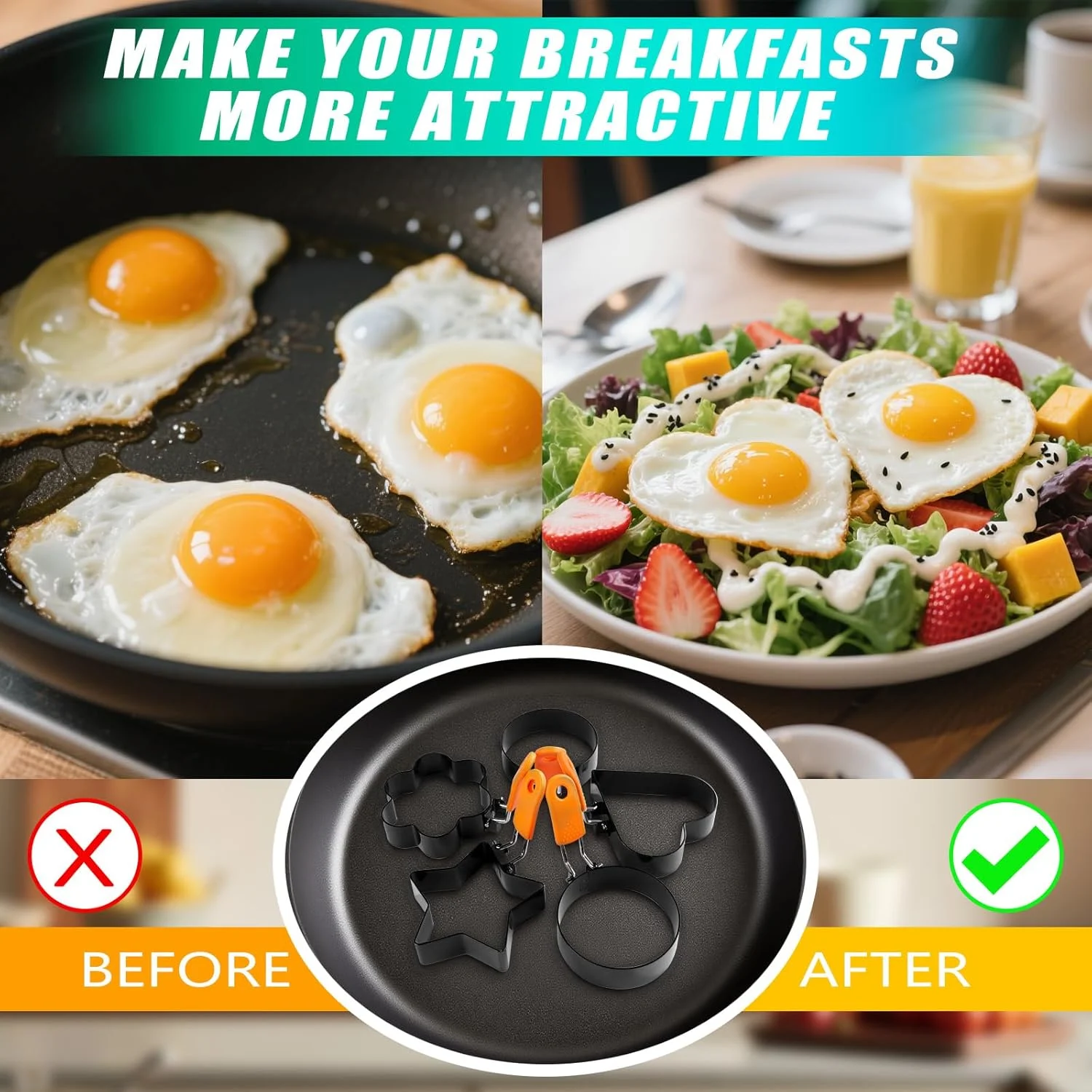 egg pancake mold set 2