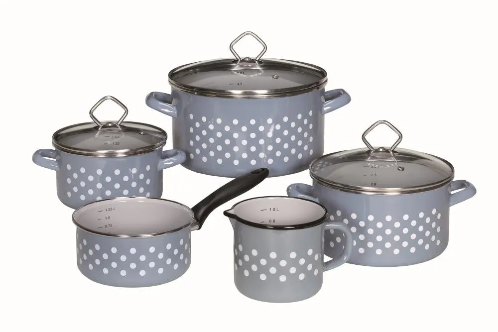 enamel pot set blue 1
