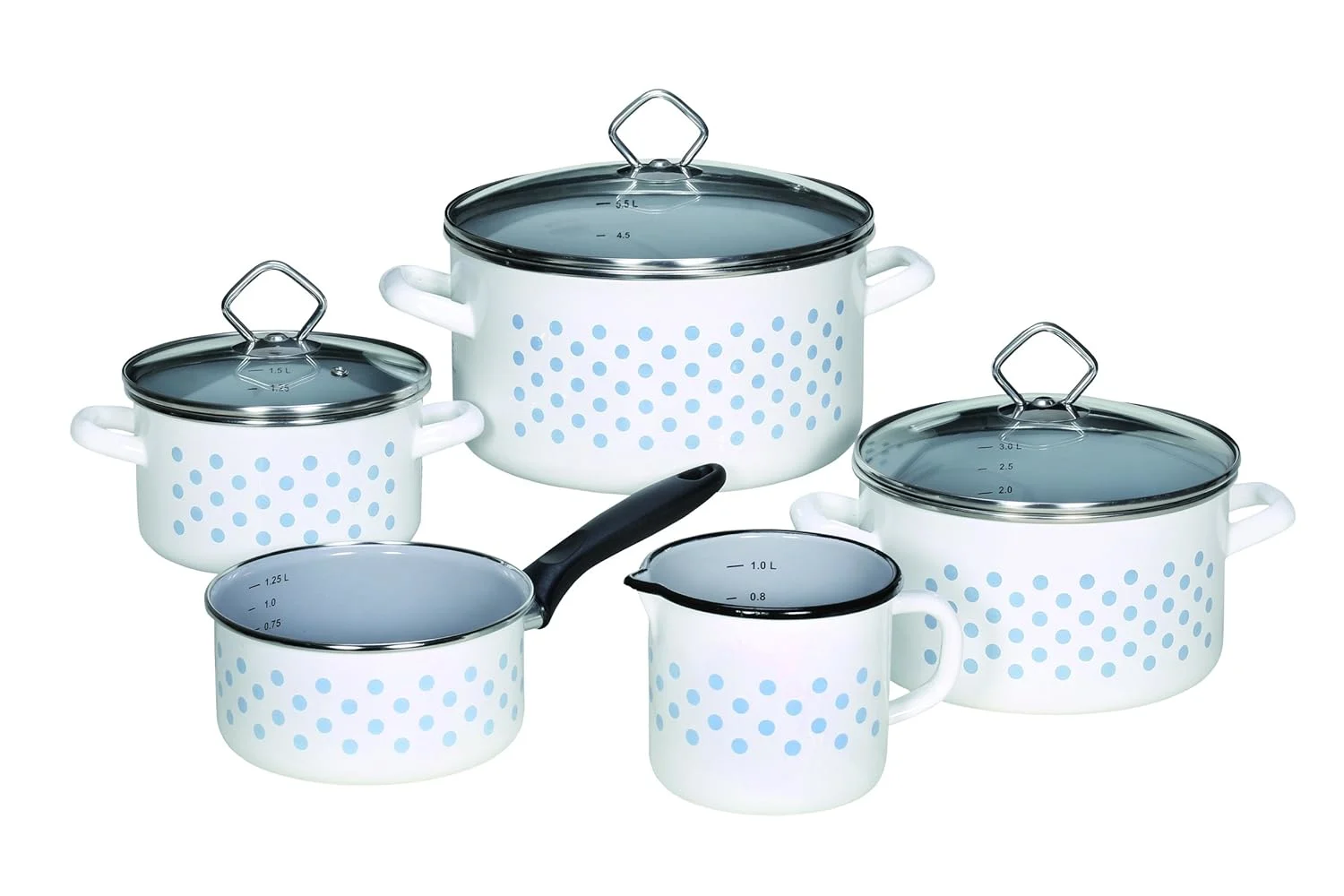 enamel pot set blue 2