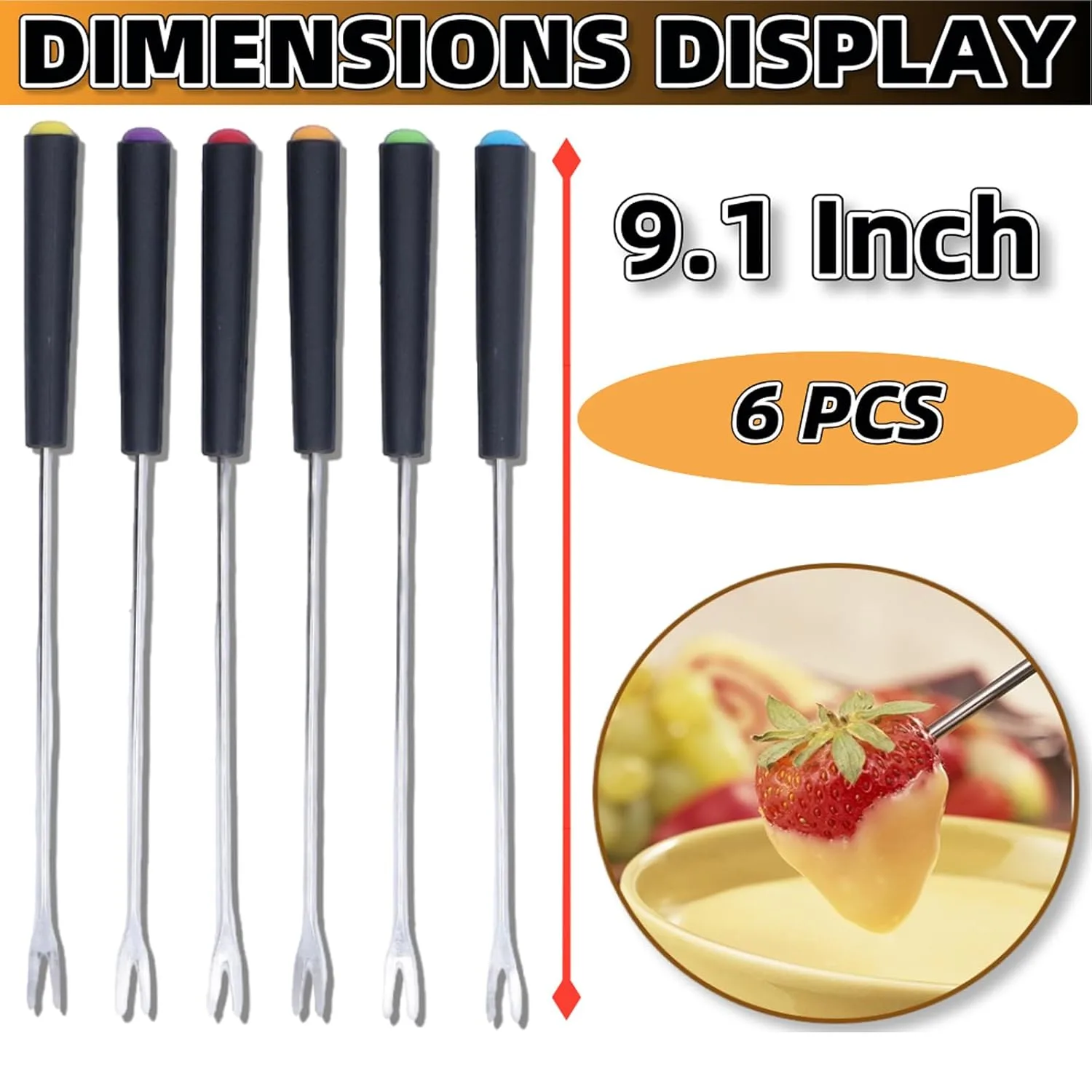 fondue forks stainless color 2