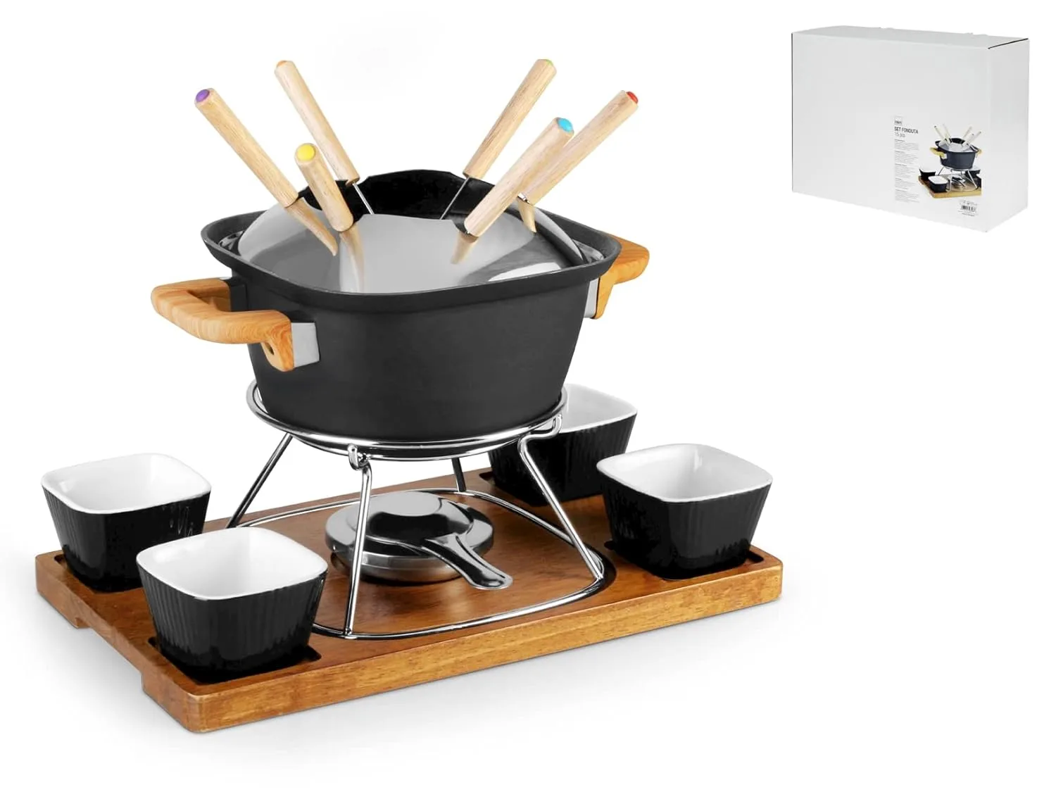 fondue set aluminum black 1