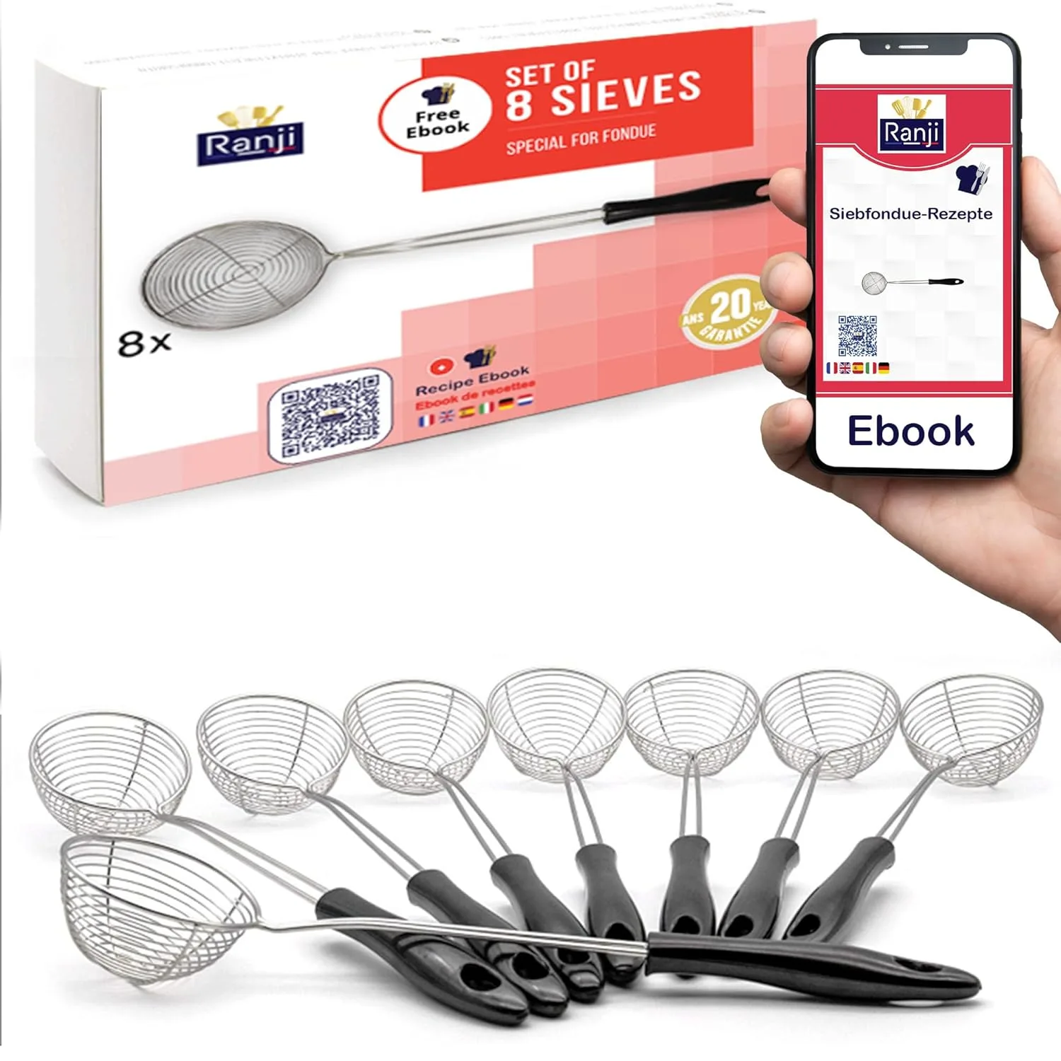 fondue strainer stainless steel 1