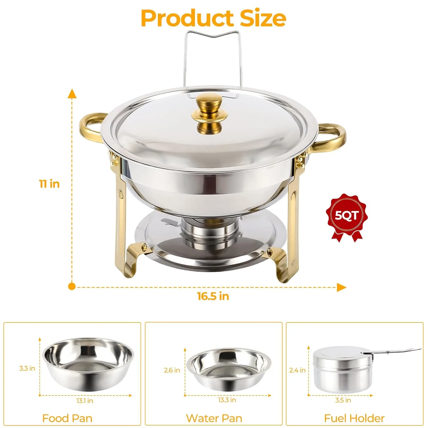 gold chafing dishes pack 2