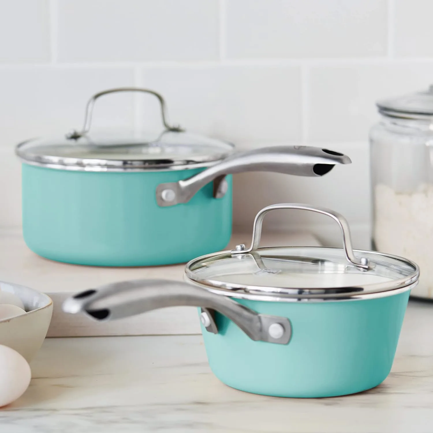 greenlife artisan saucepan set 2