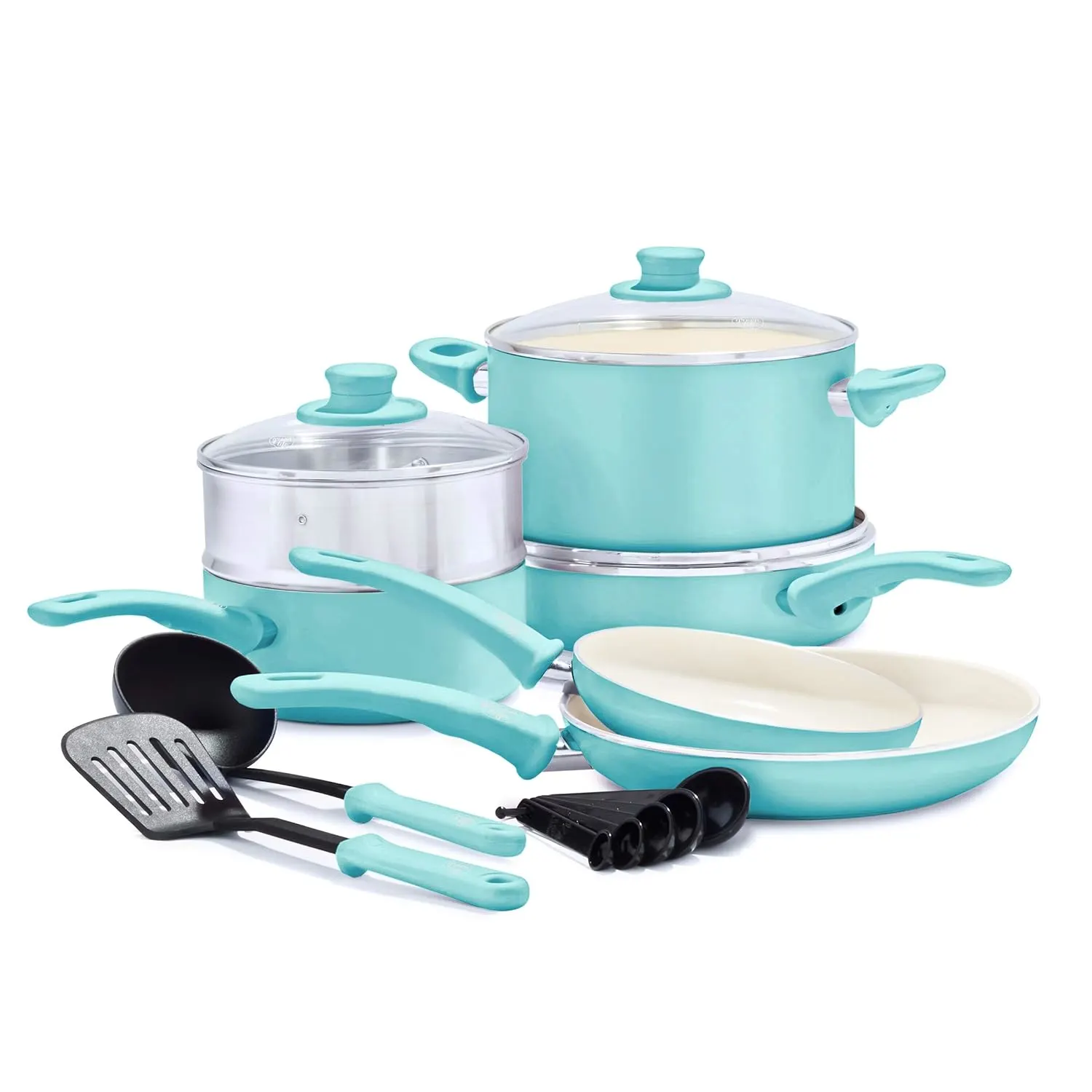 greenlife turquoise cookware set 1