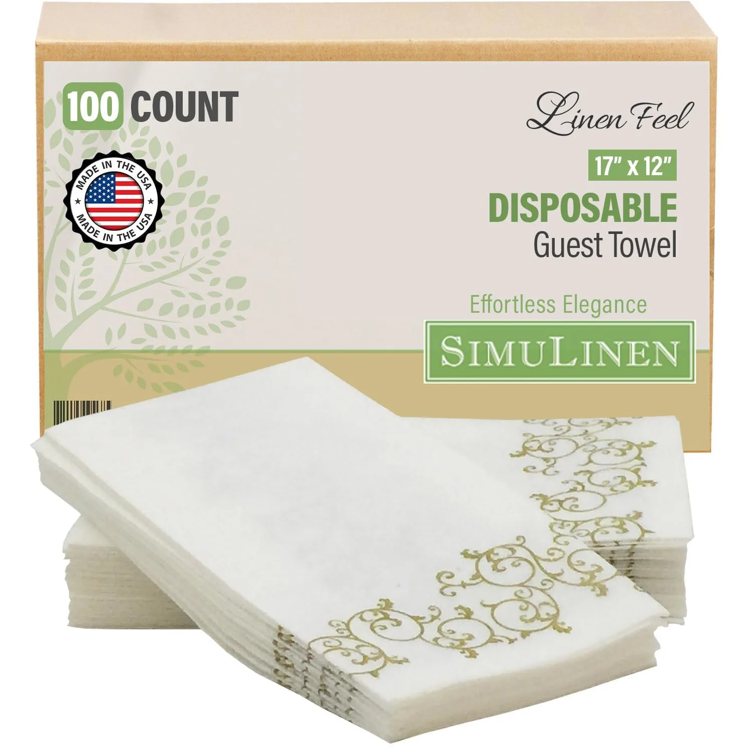guest towels gold floral 1