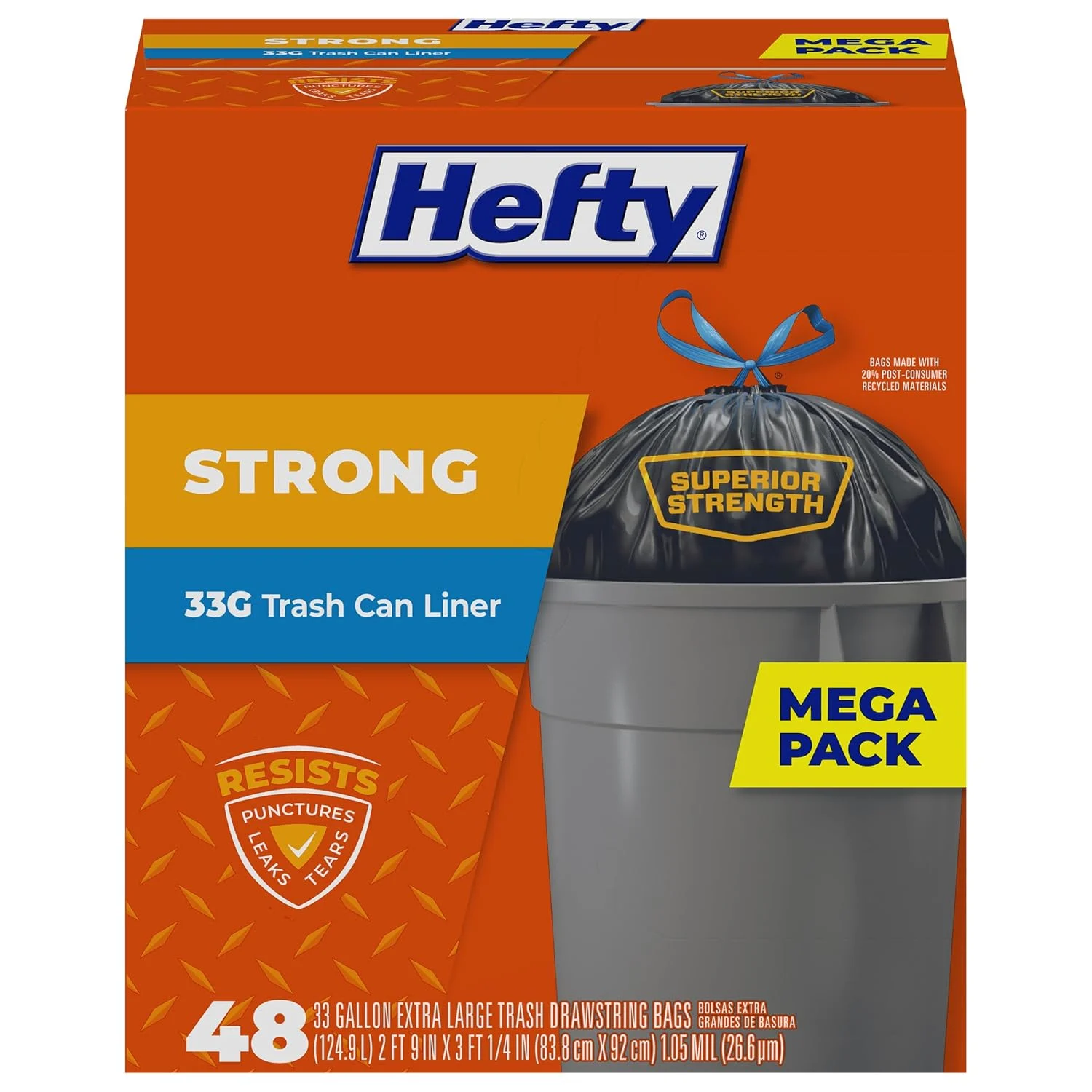 hefty strong trash bags 1