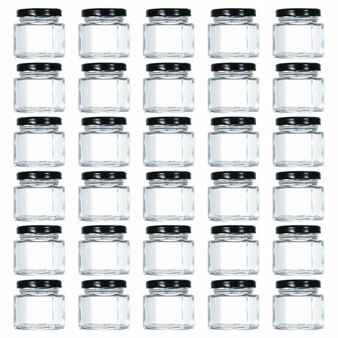 hexagon glass jars 1