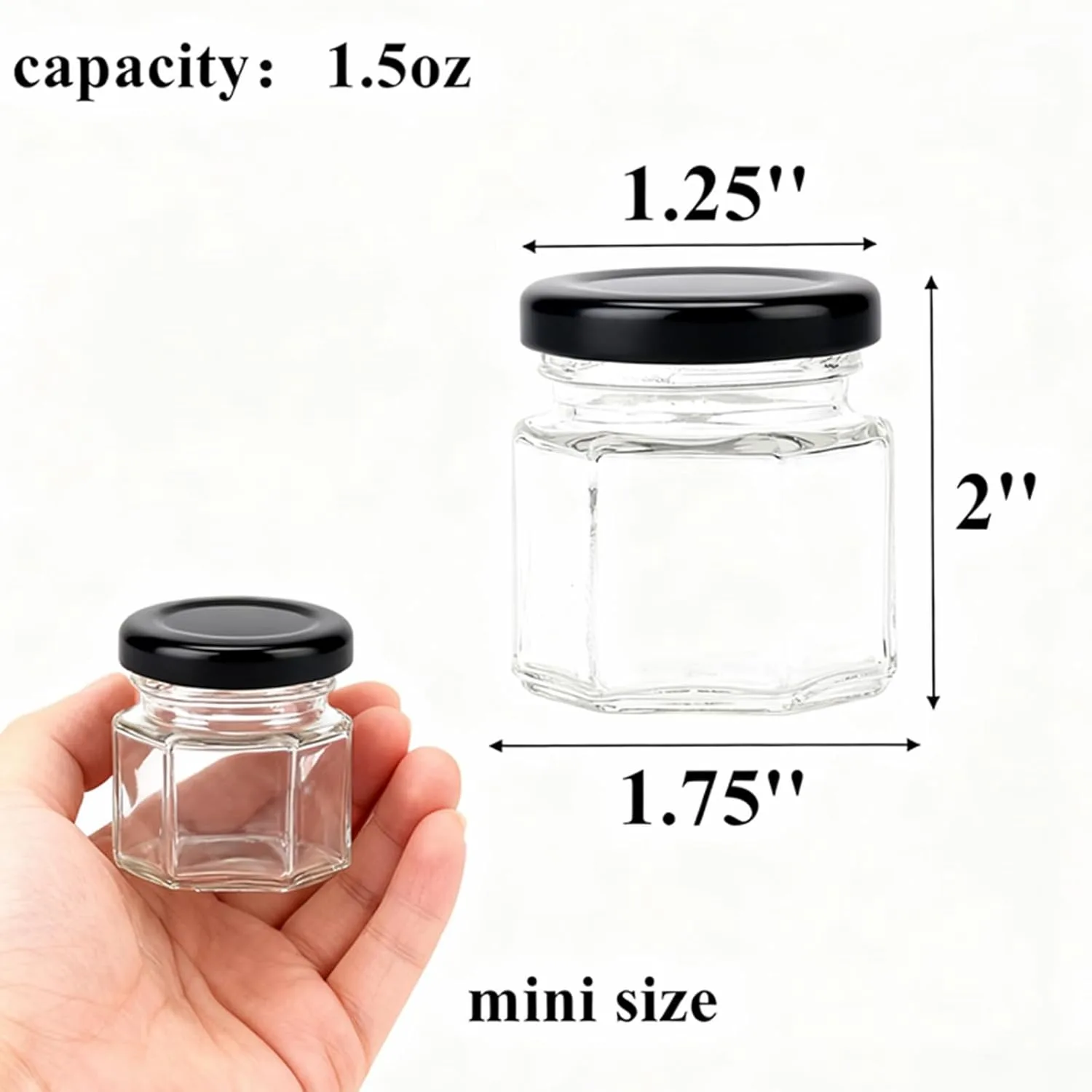 hexagon glass jars 2