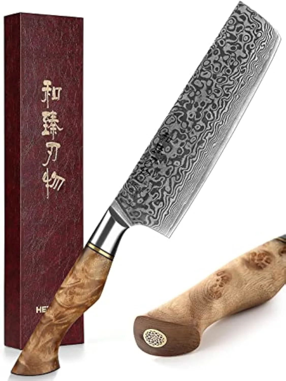 hezhen nakiri damascus knife 1
