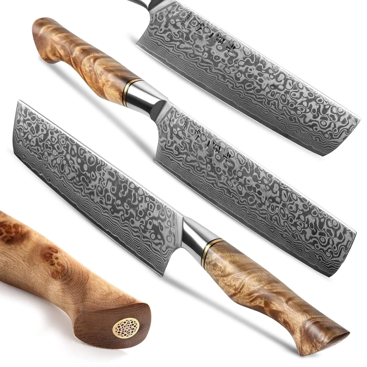 hezhen nakiri damascus knife 2