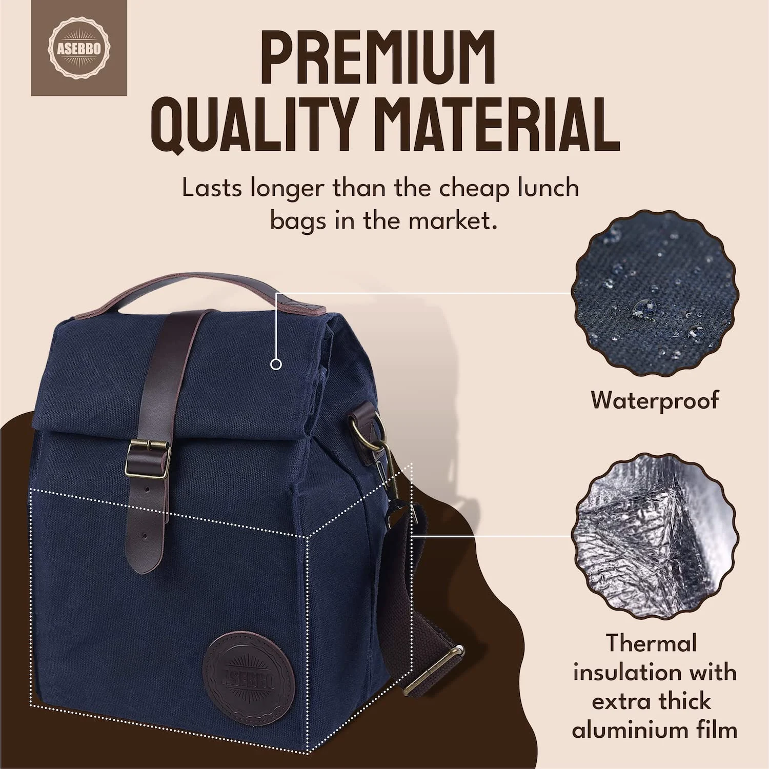 insulated lunch bag waxed 2