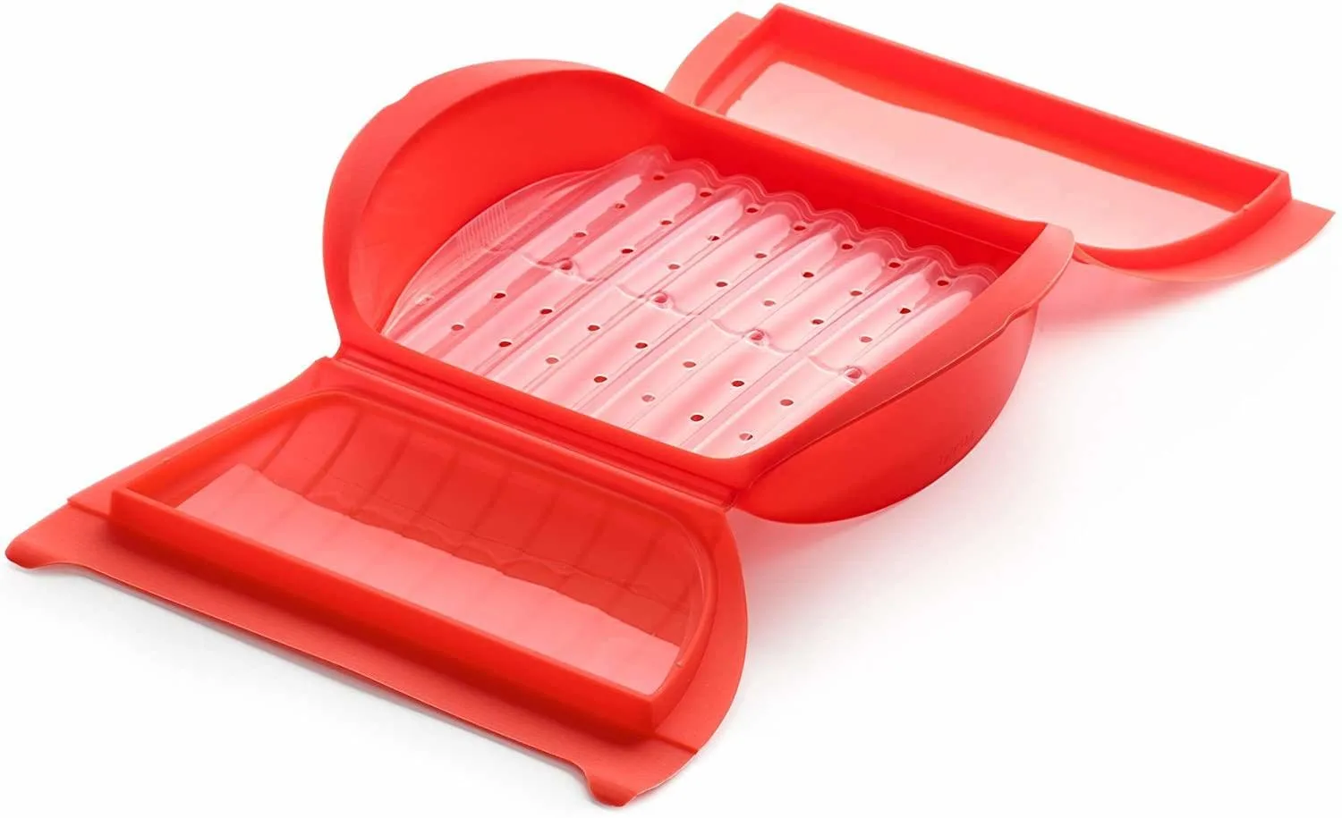 lekue steam case red 2