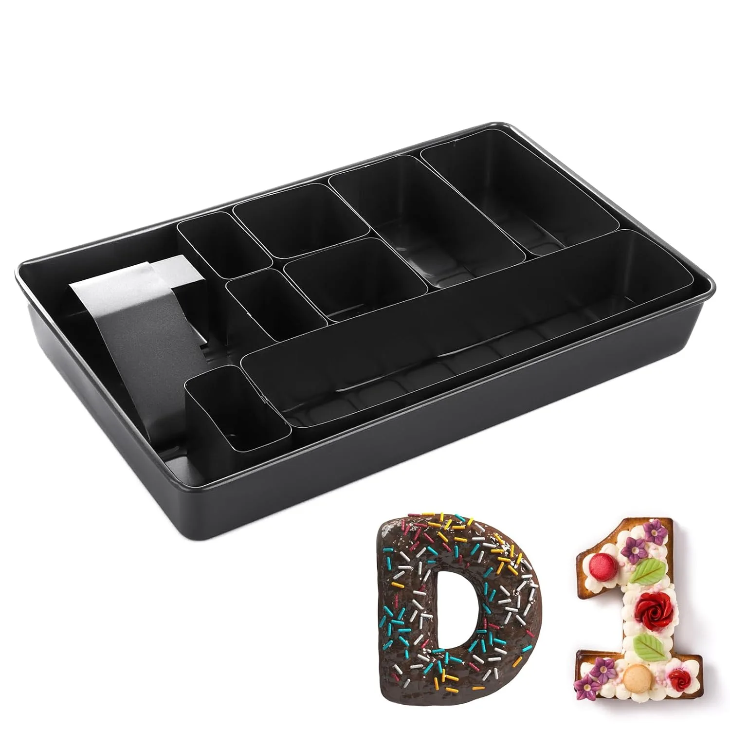 letters numbers cake tin 1