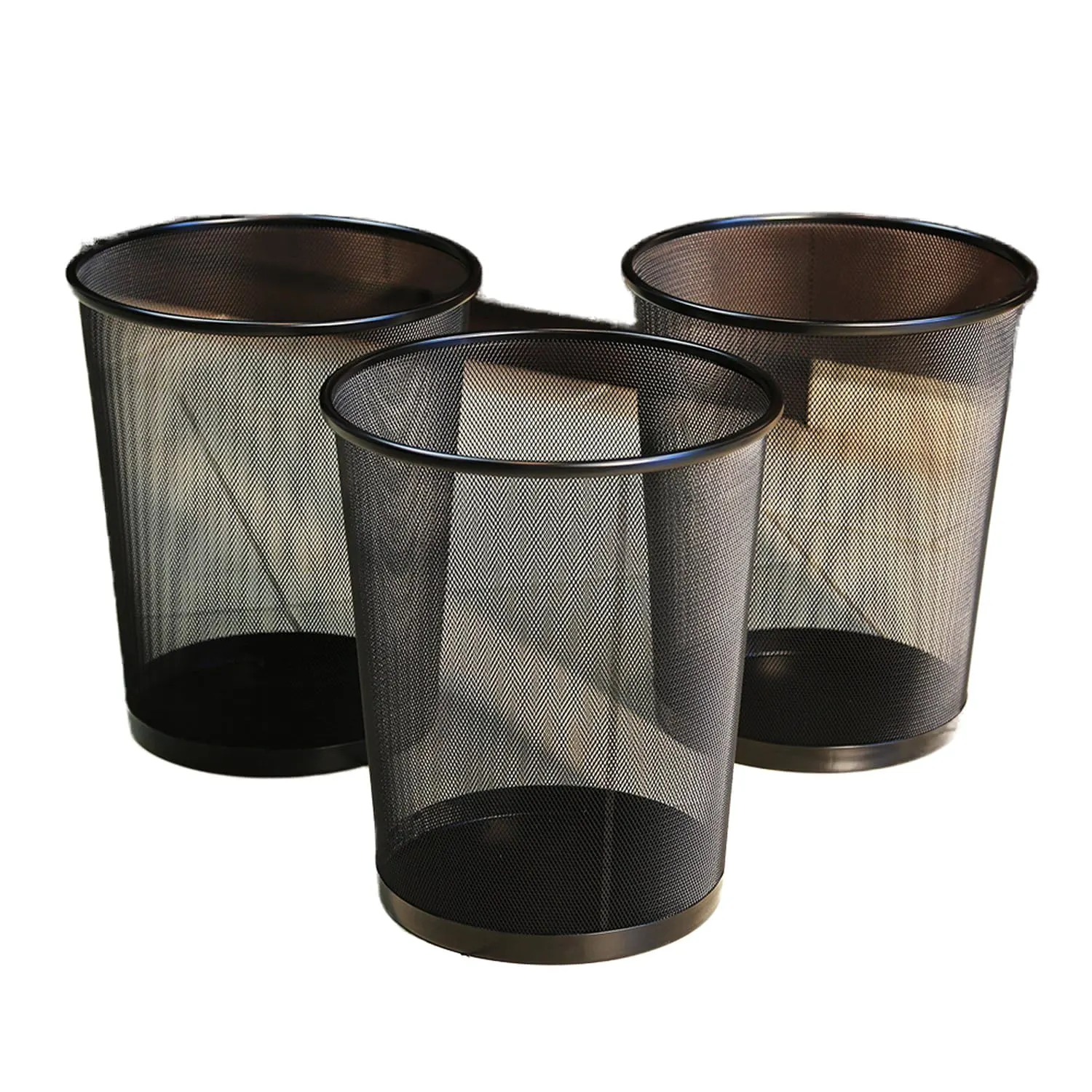 mesh trash can black 2