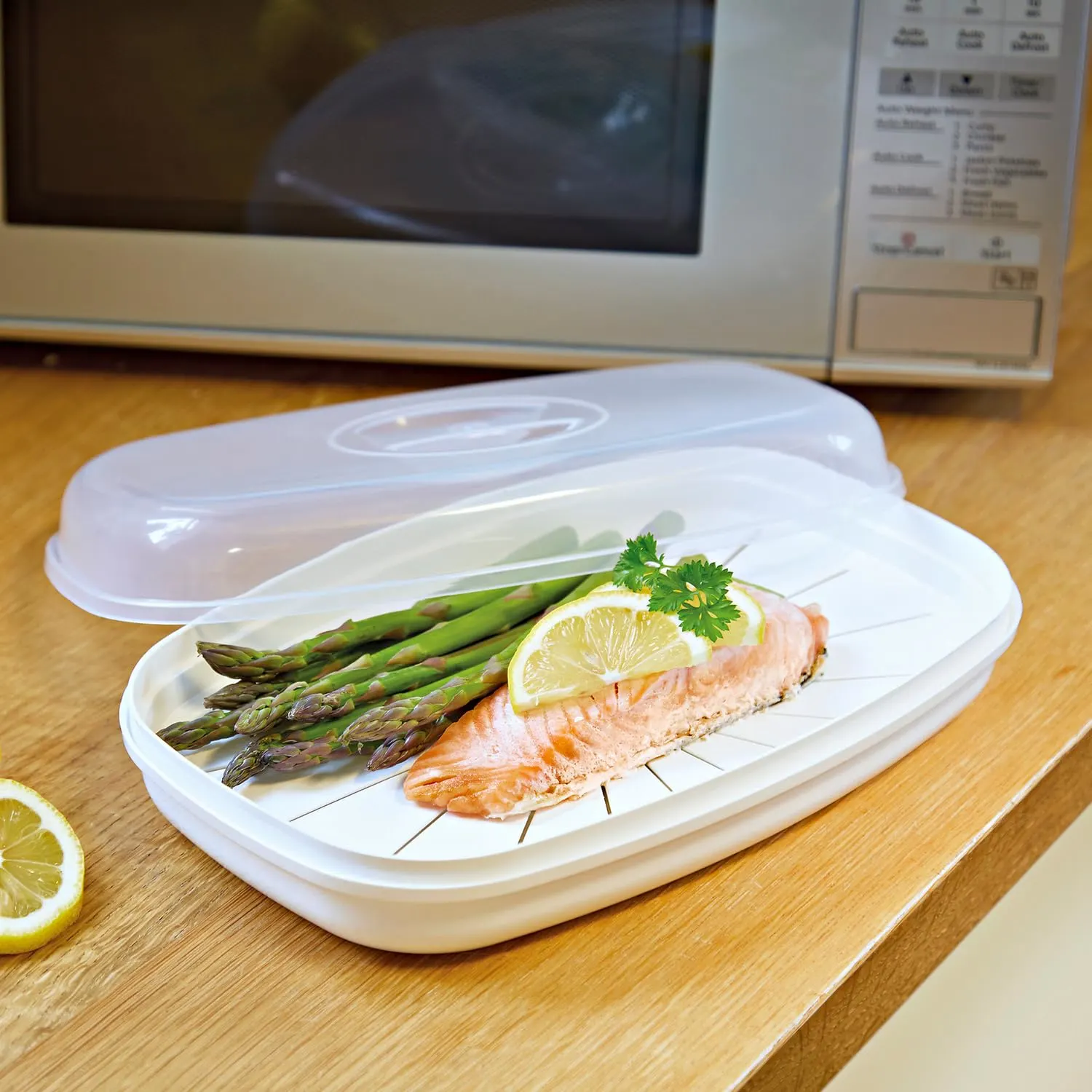 microwave steamer fish veggies 1