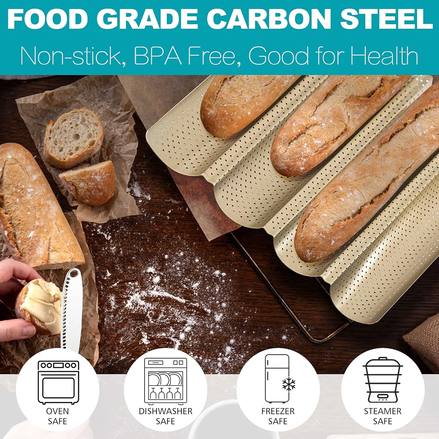 nonstick french bread pan 2