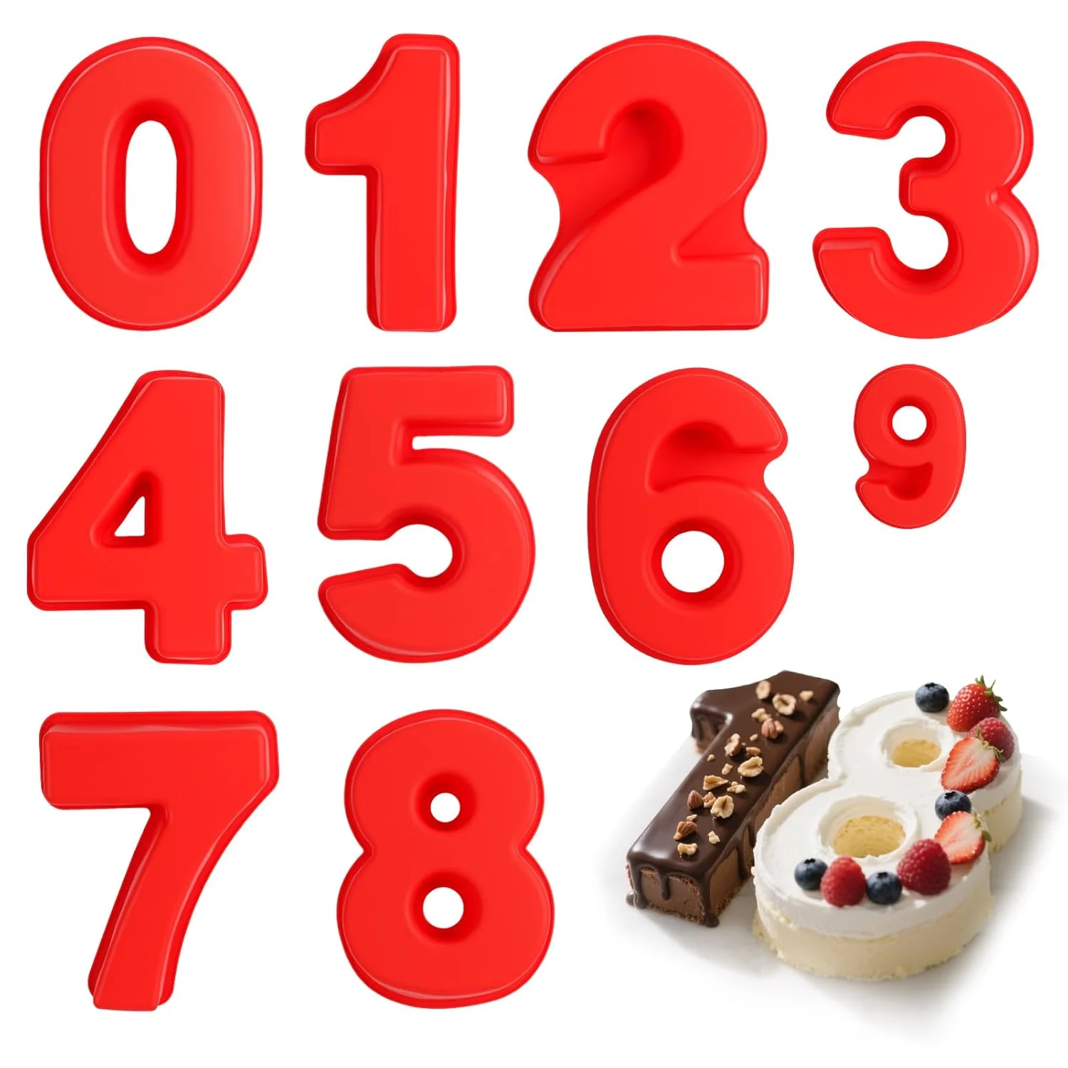 number cake tins silicone 1